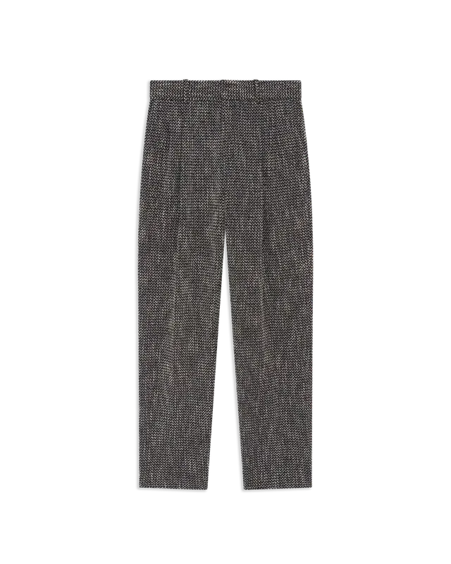 Drôle De Monsieur Tweed Hose Schwarz Wide Leg Wolle