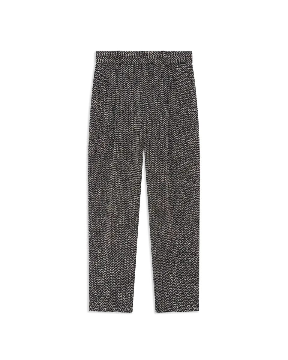 Drôle De Monsieur Tweed Hose Schwarz Wide Leg Wolle