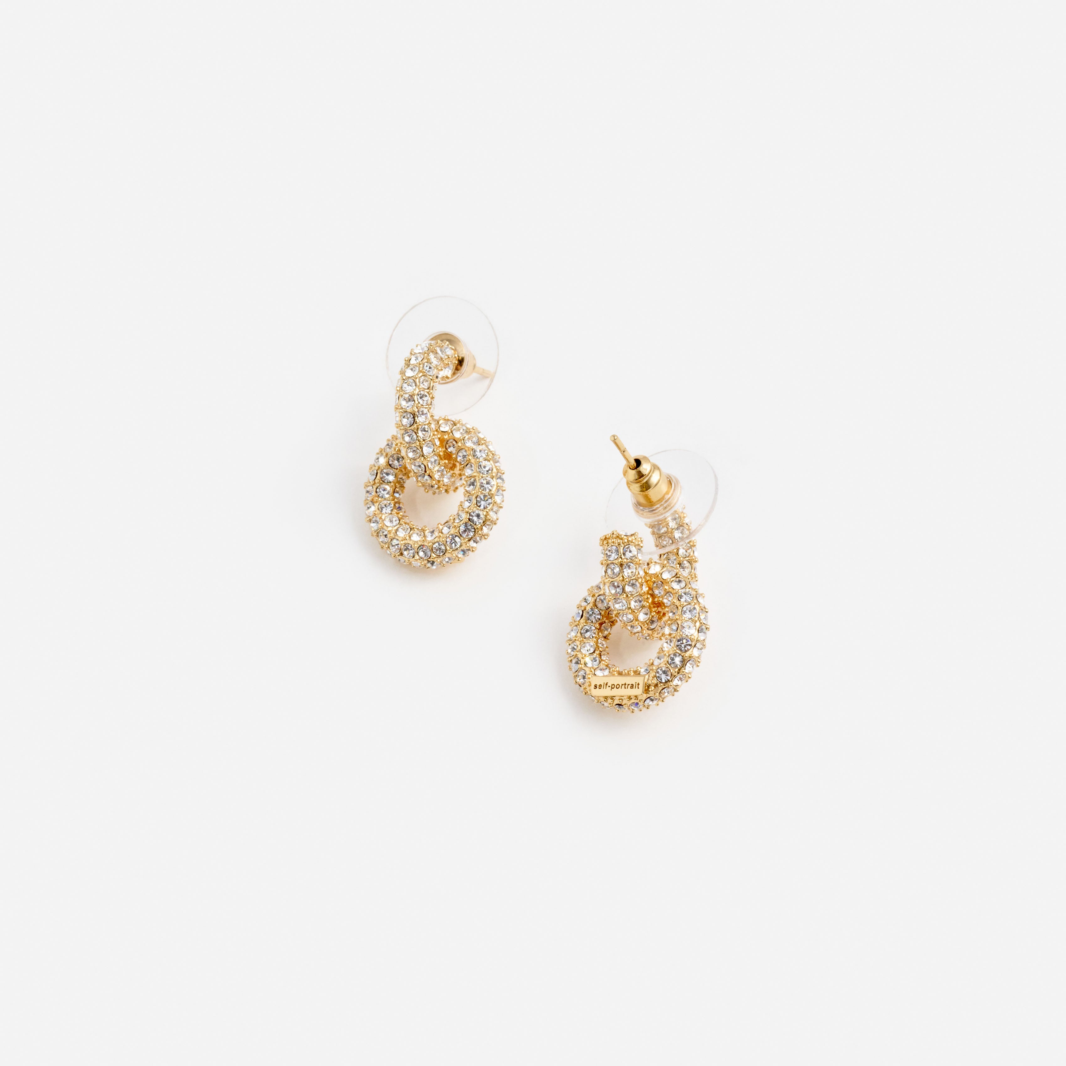 Self-Portrait Gold Small Crystal Ohrringe Kreolen