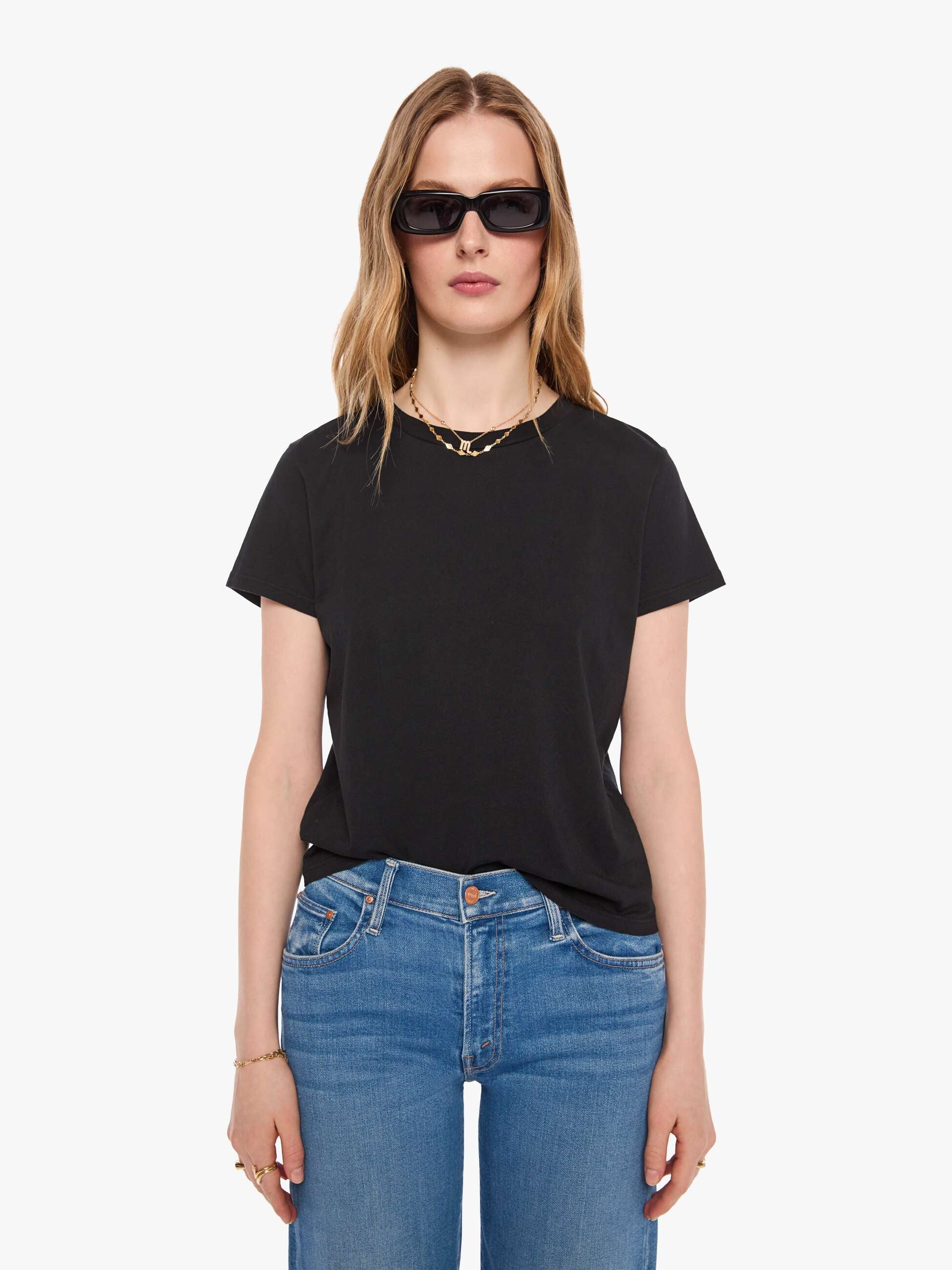 Mother The Lil Goodie Goodie T-Shirt Schwarz Supima Baumwolle