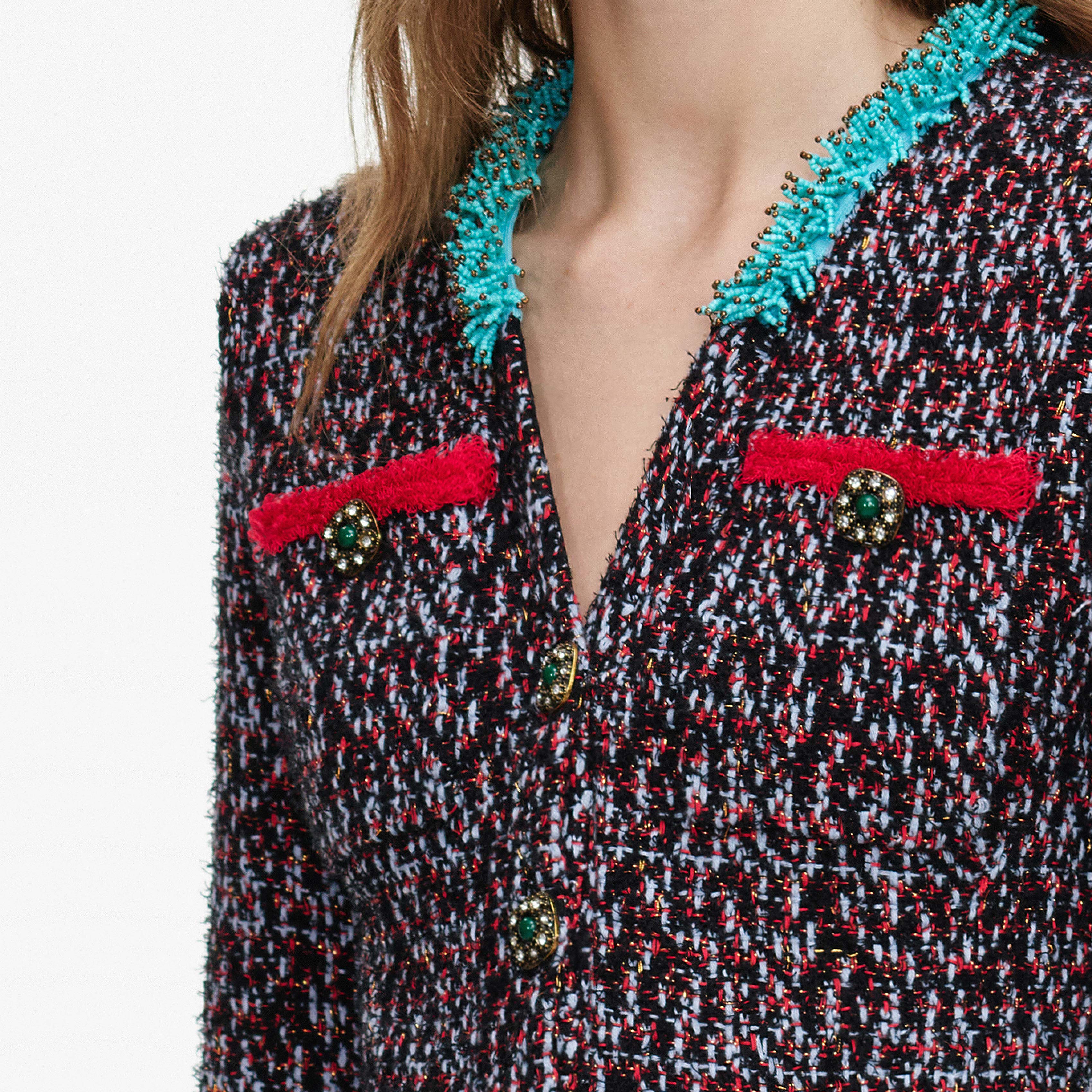 Self-Portrait Multi Textured Knit Mini Strickkleid Multi