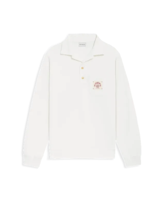 Drôle De Monsieur Polo D Miroir Shell Poloshirt Off-White Langarm Baumwolle