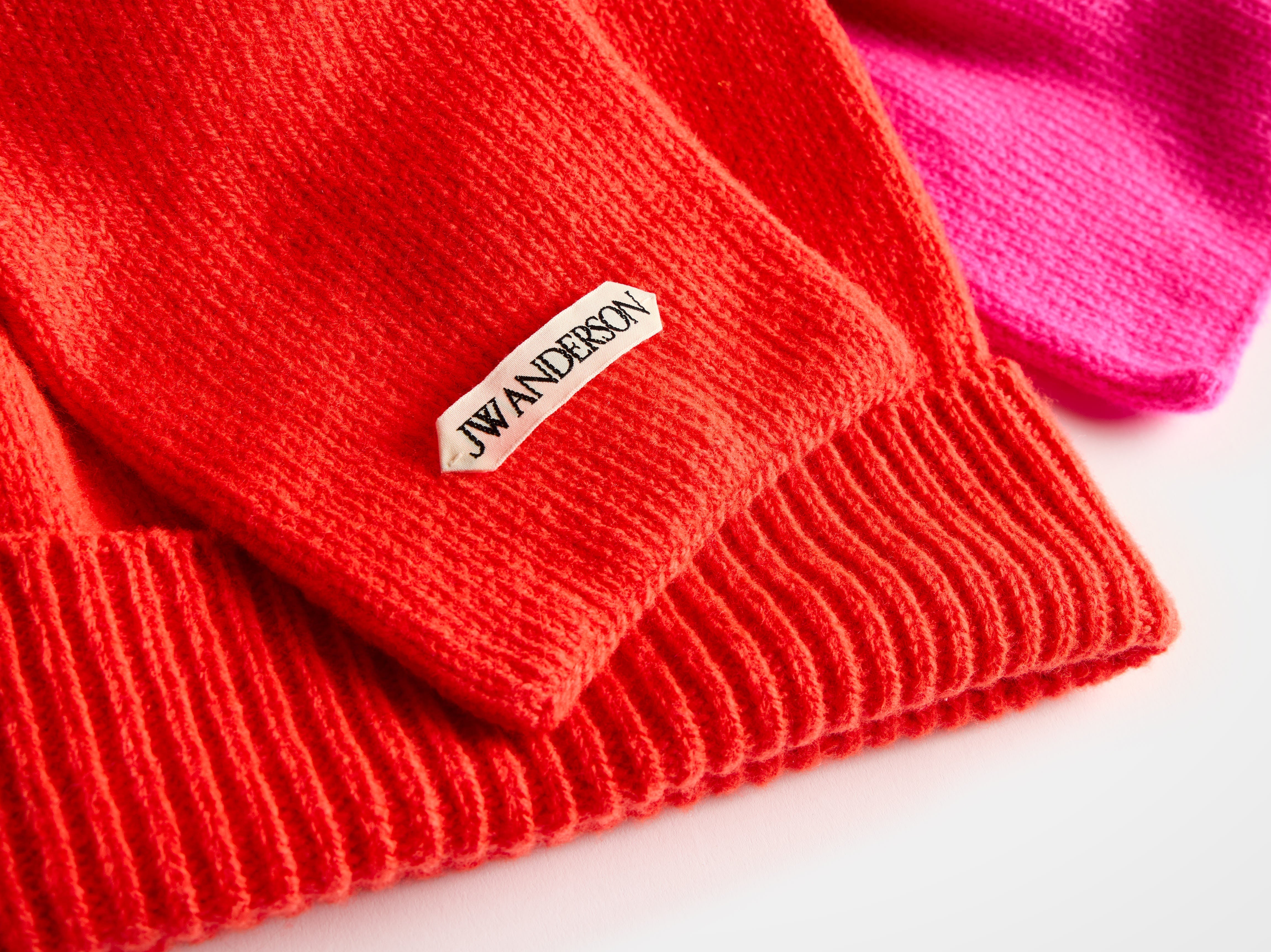 J.W.Anderson Knotted Beanie Mütze Neon Orange OS