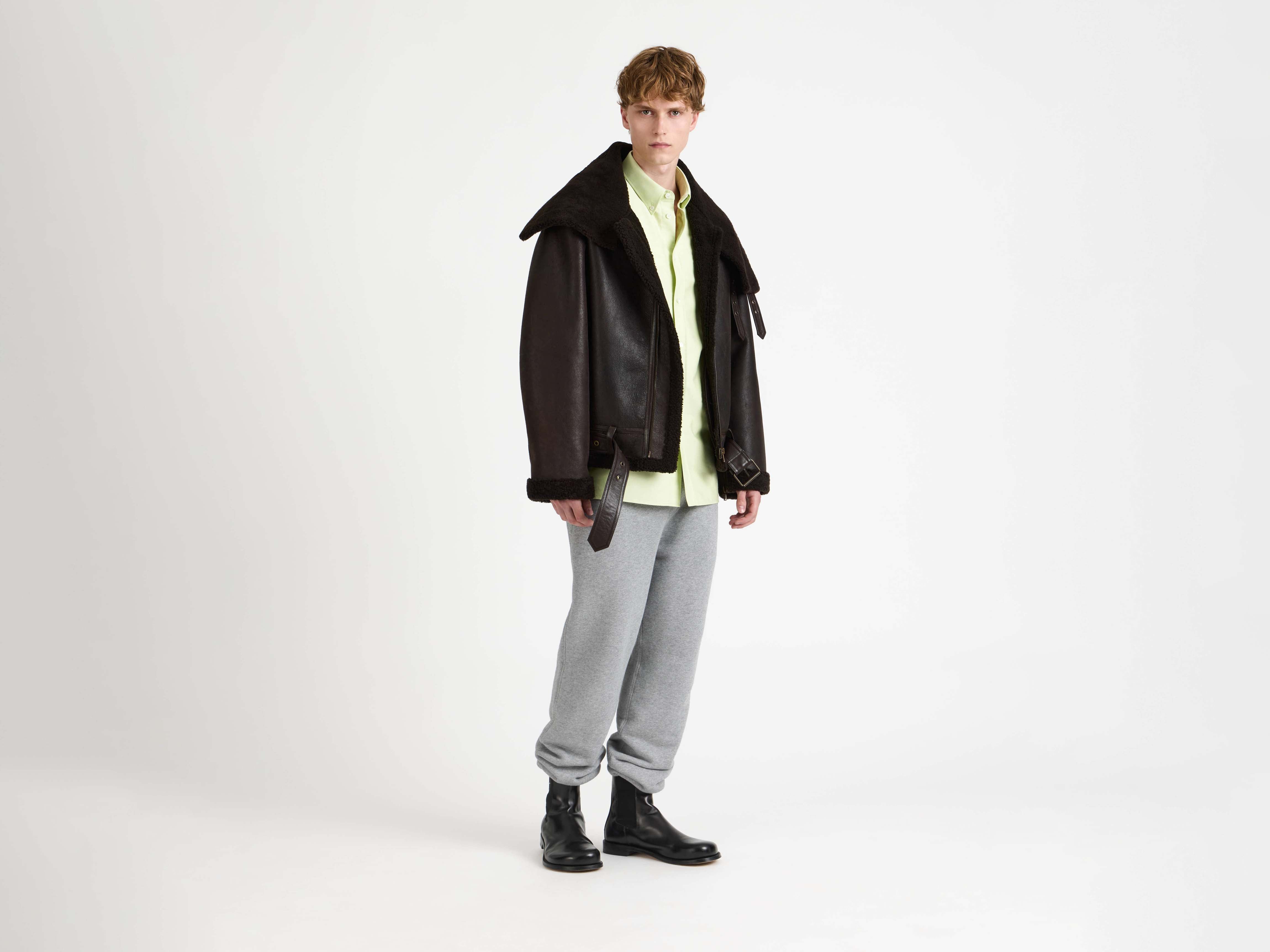 J.W.Anderson Shearling Aviator Jacke Chocolate Herren