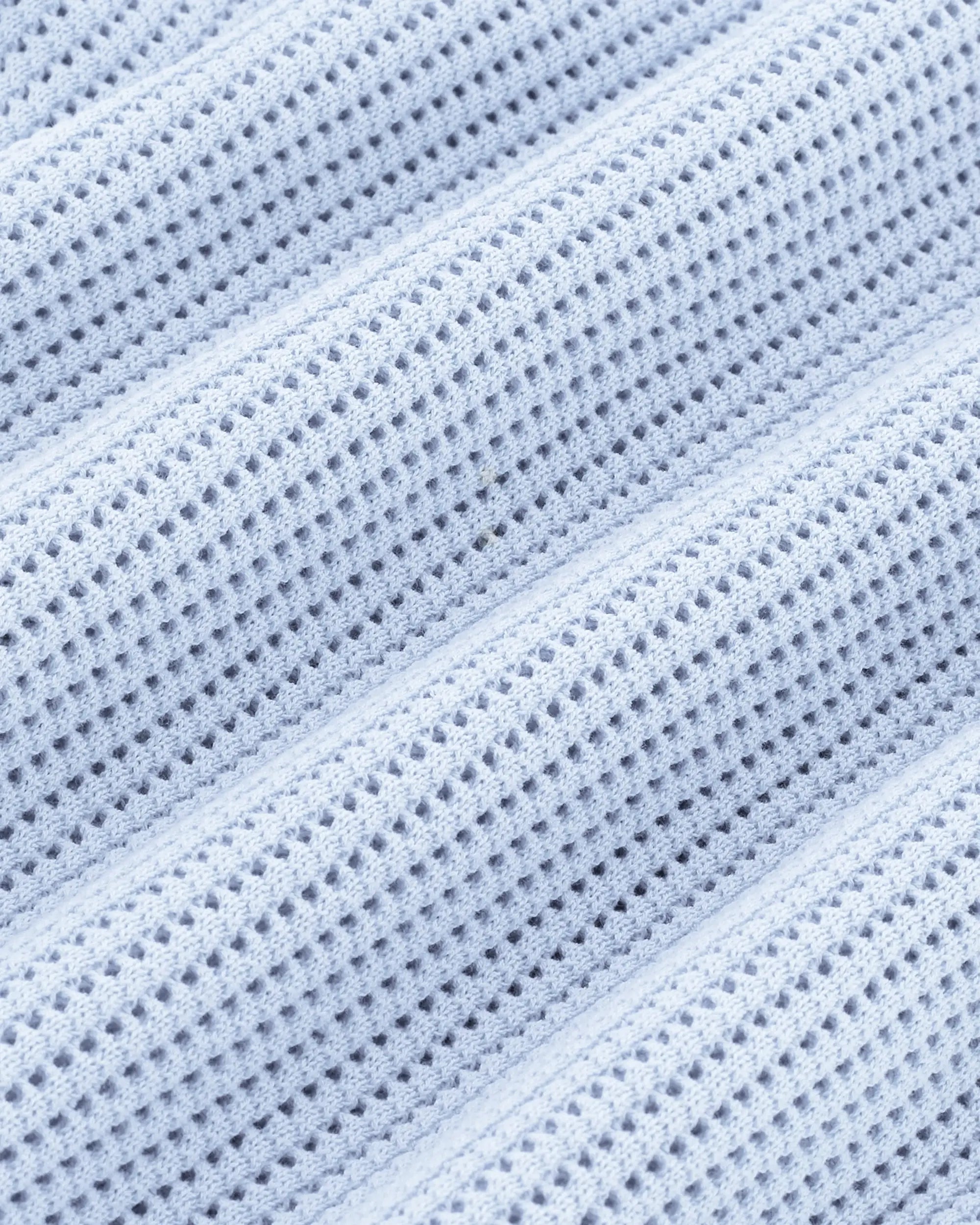 Drôle De Monsieur Polo Maille Monogramme Strickpolo Hellblau Baumwolle