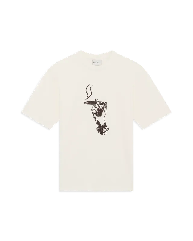 Drôle De Monsieur Cuba T-Shirt Off-White Baumwolle Stick