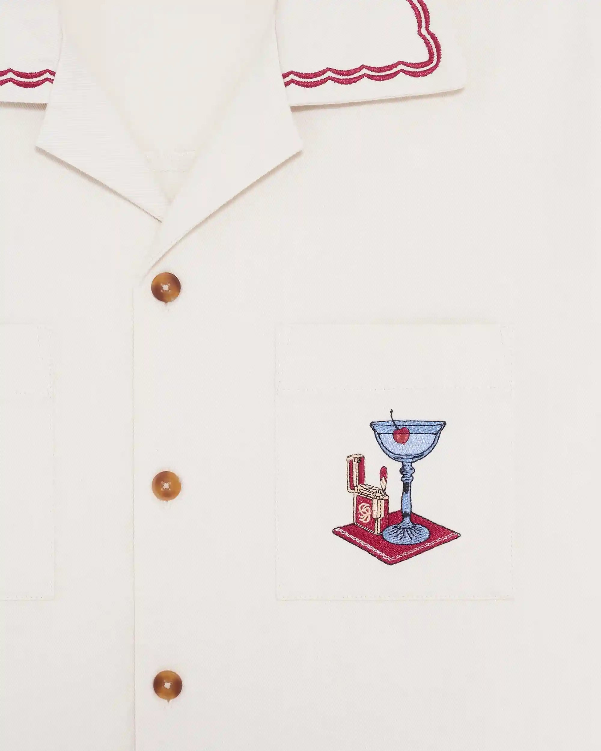 Drôle De Monsieur Chemise Cocktail Hemd Kurzarm Off White