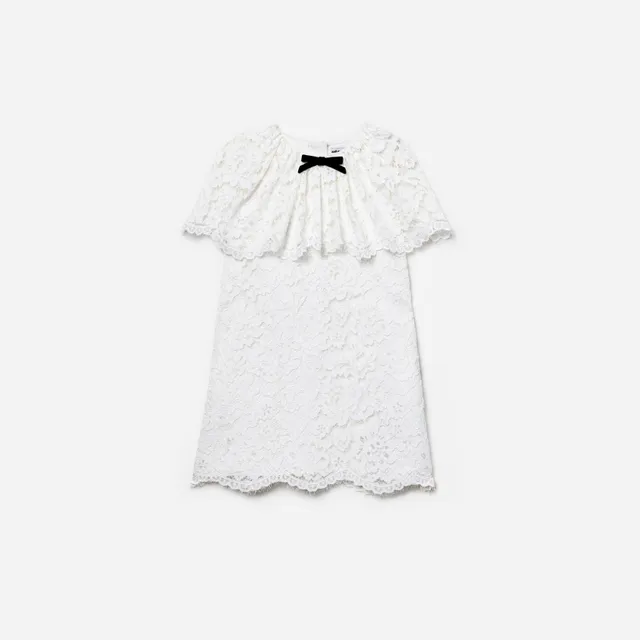 Self Portrait White Floral Lace Cape Kinderkleid Weiß Spitze
