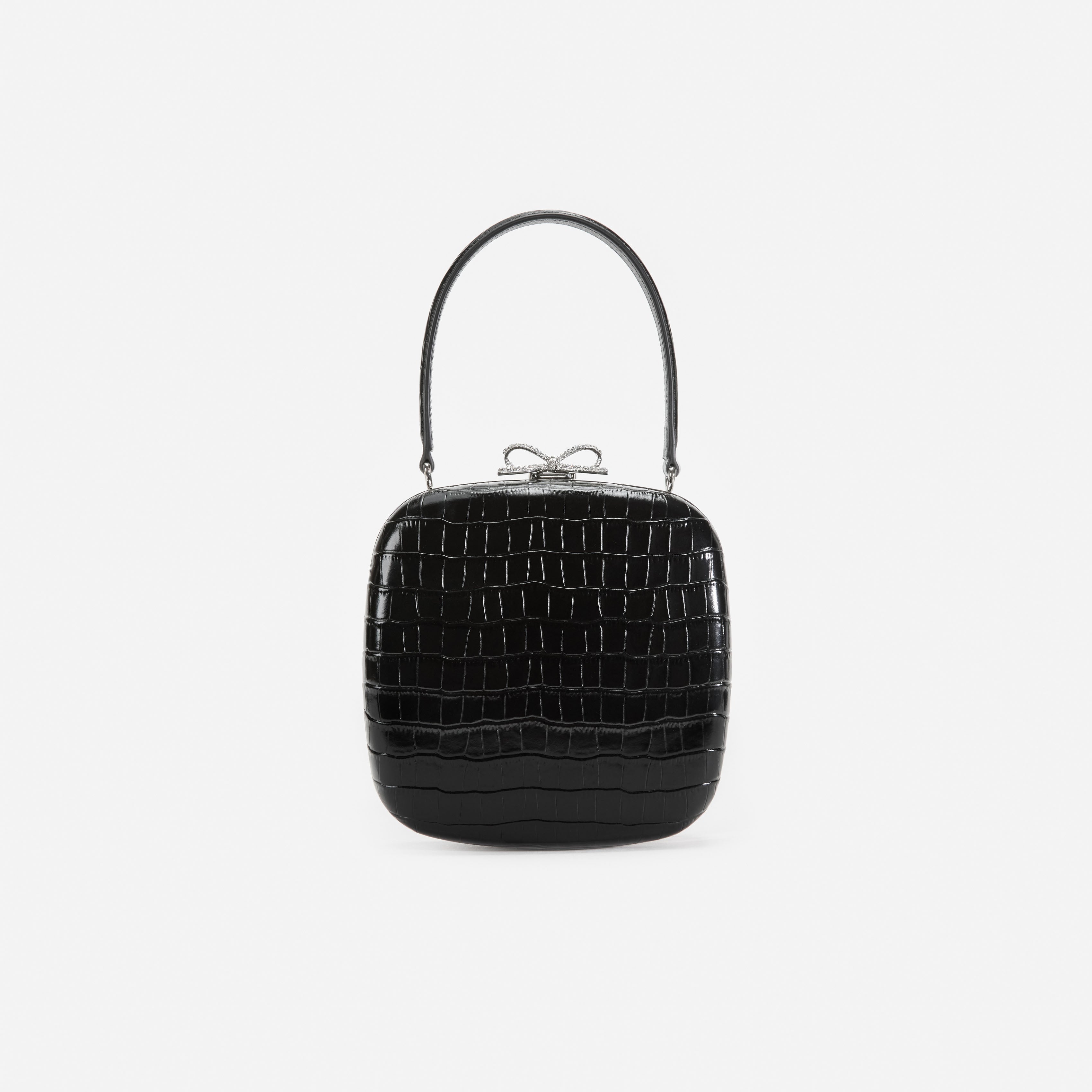 Self-Portrait Black Croc Mini Tasche Leder schwarz
