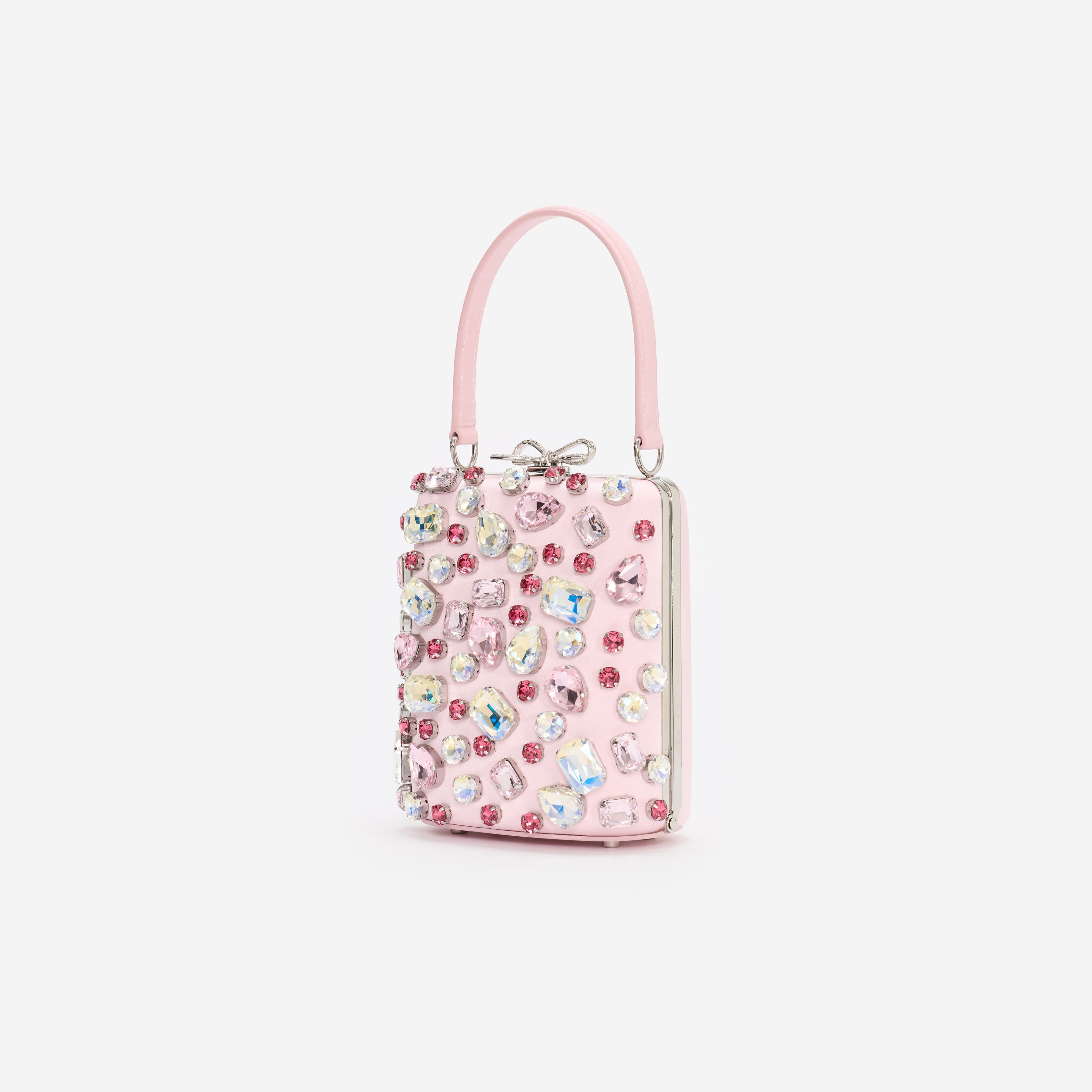 Self Portrait Mini Bow Bag Pink Kristall Satin One Size