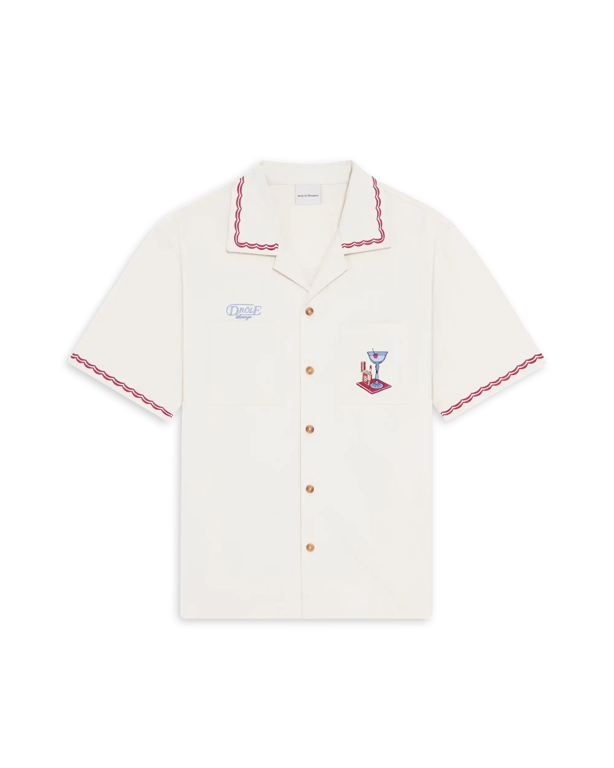Drôle De Monsieur Chemise Cocktail Hemd Kurzarm Off White