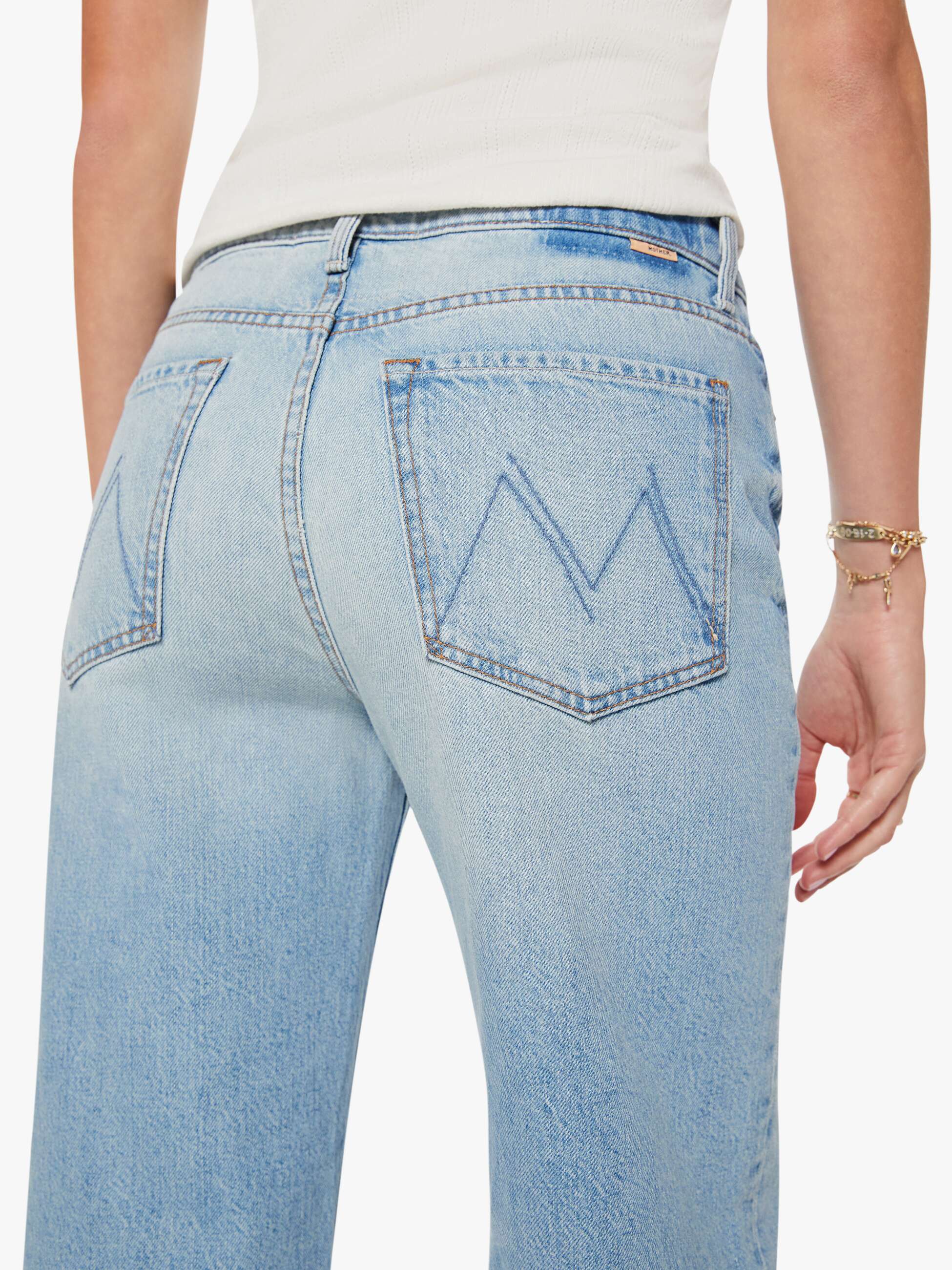 Mother Dodger Flood Jeans This Is How I Roll Hellblau