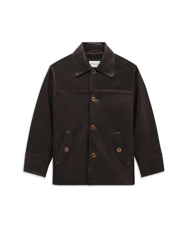 Drôle De Monsieur Safari Lederjacke dunkelbraun Leder