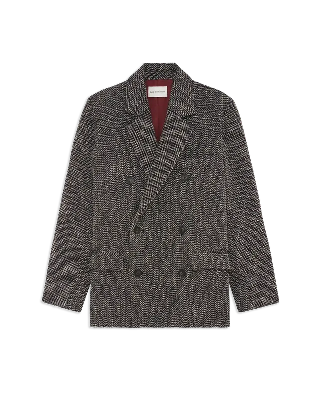 Drôle De Monsieur Tweed Double Breasted Jacket Jacke schwarz
