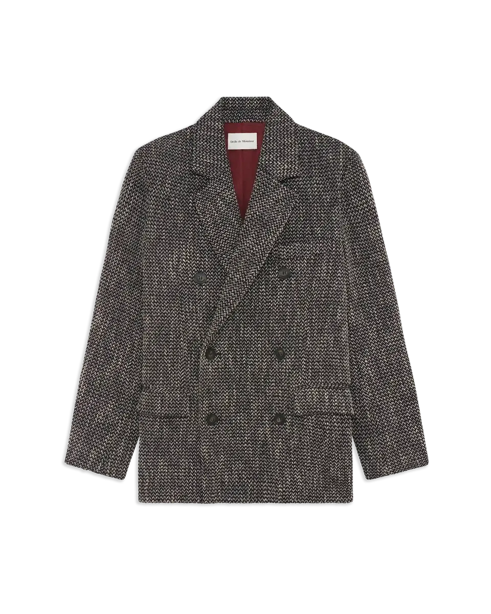 Drôle De Monsieur Tweed Double Breasted Jacket Jacke schwarz