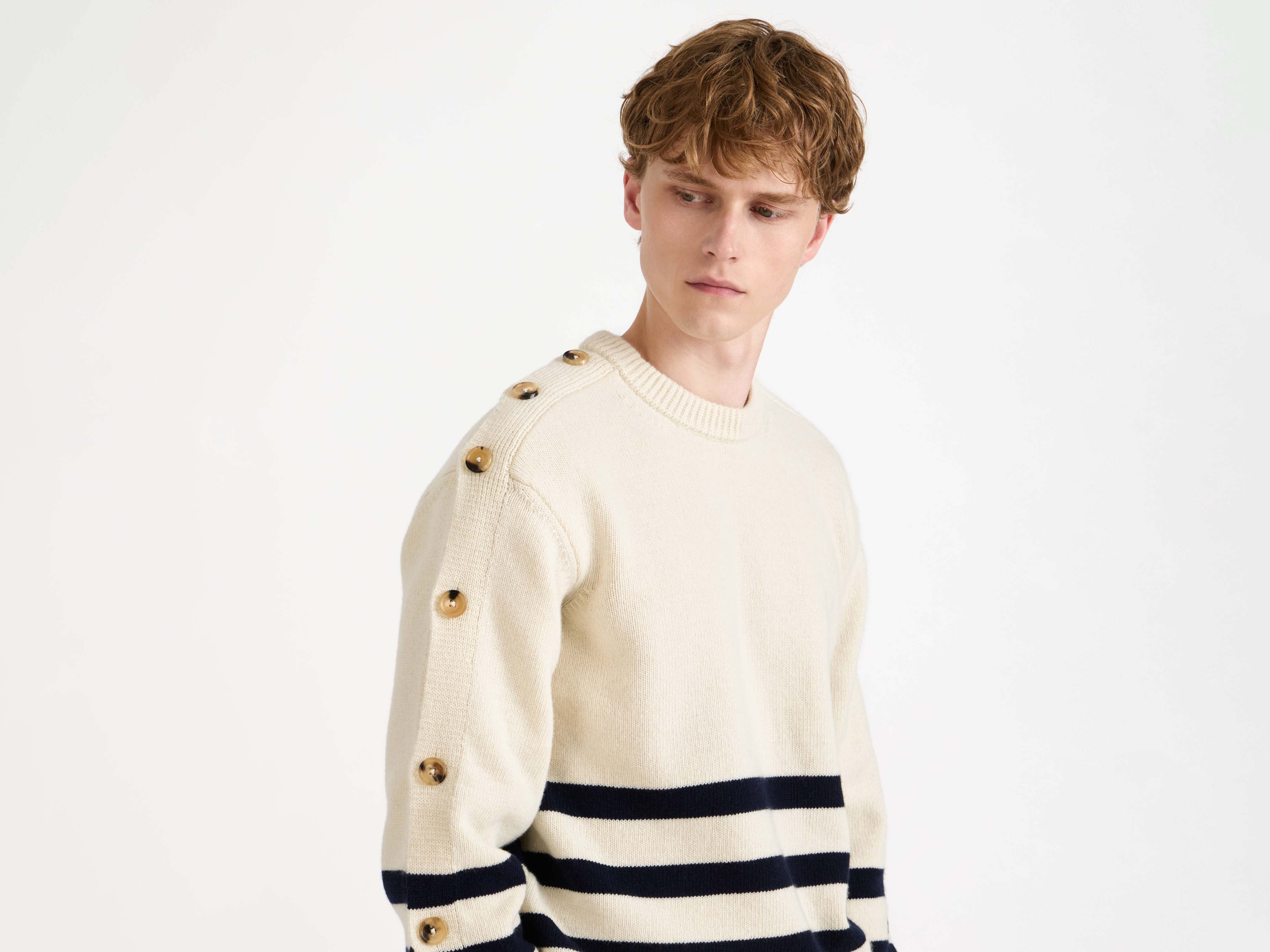 J.W.Anderson Knitwear Breton Jumper Pullover Ivory Herren