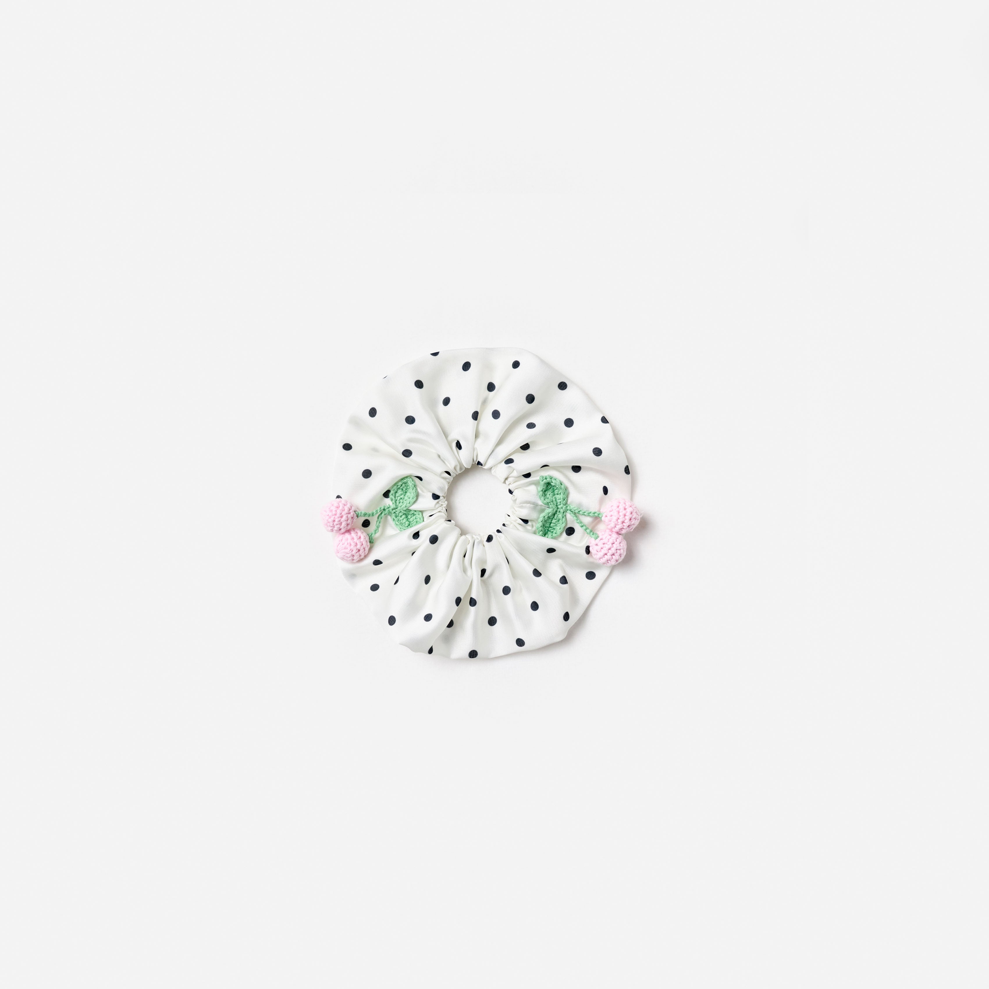 Self Portrait Cream Polka Dot Cherry Scrunchie Creme