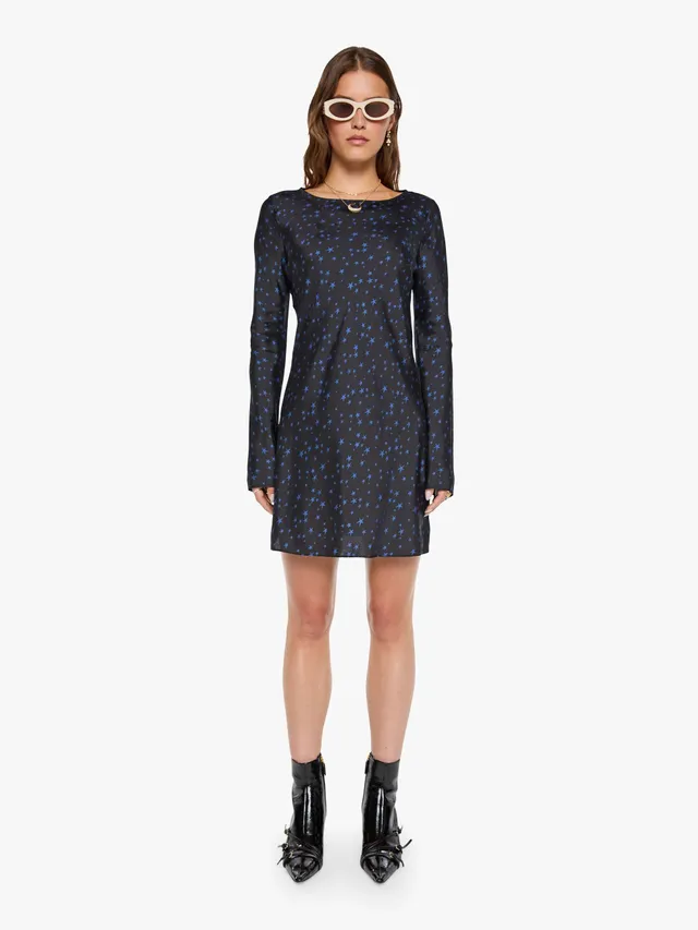 Mother The Slip Up Minikleid Rock Star Schwarz Seide Sterne