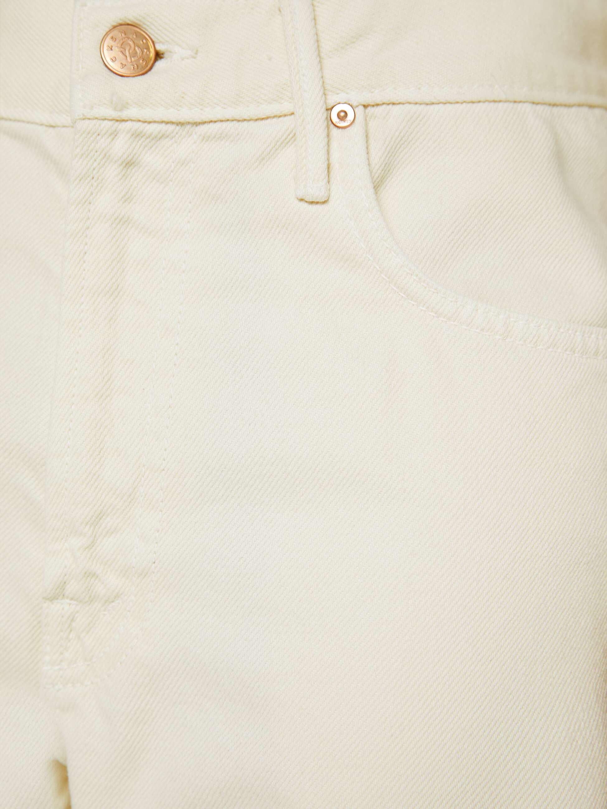 Mother Lil Lemon Twist Sneak Petite Jeans Natural Cremeweiss