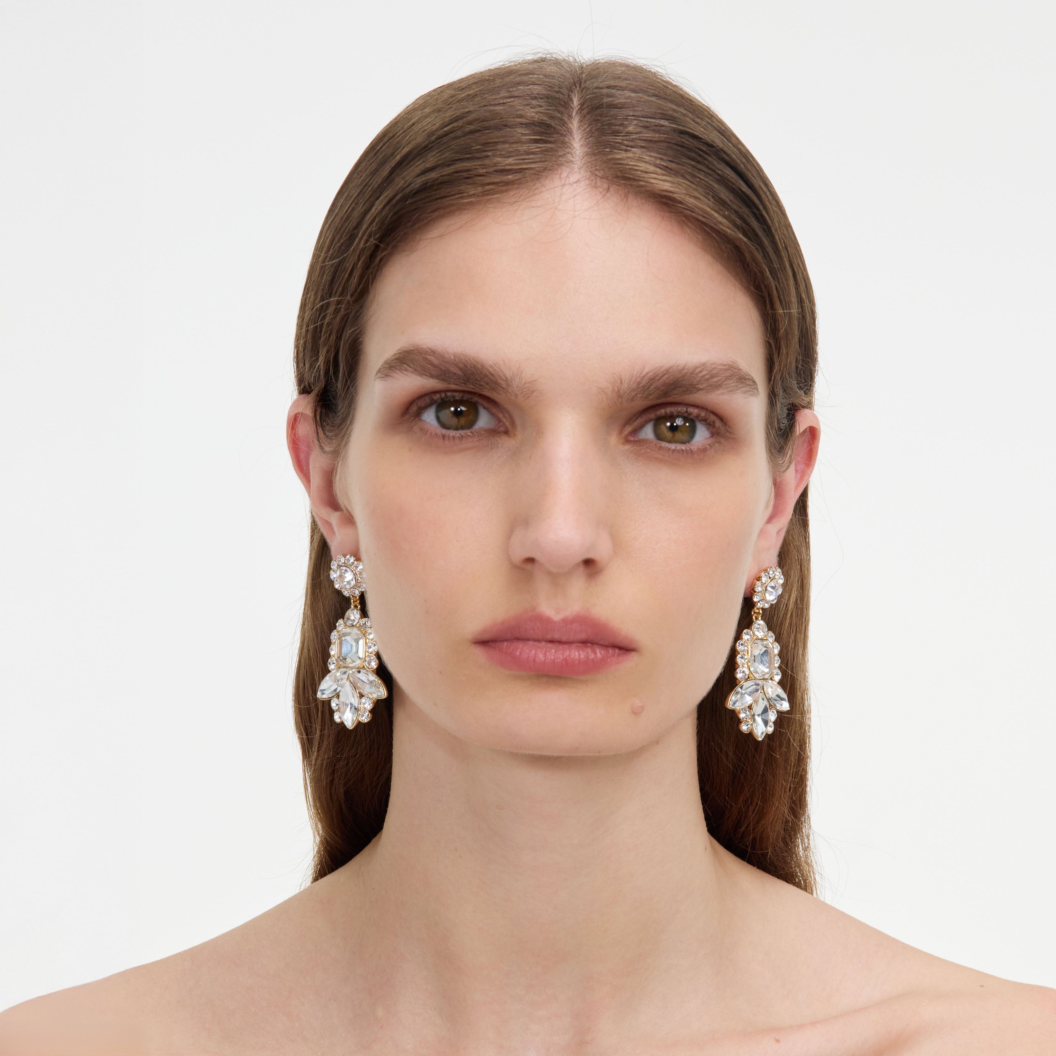 Self Portrait Jewellery Gold Tiered Ohrringe Kristall One Size