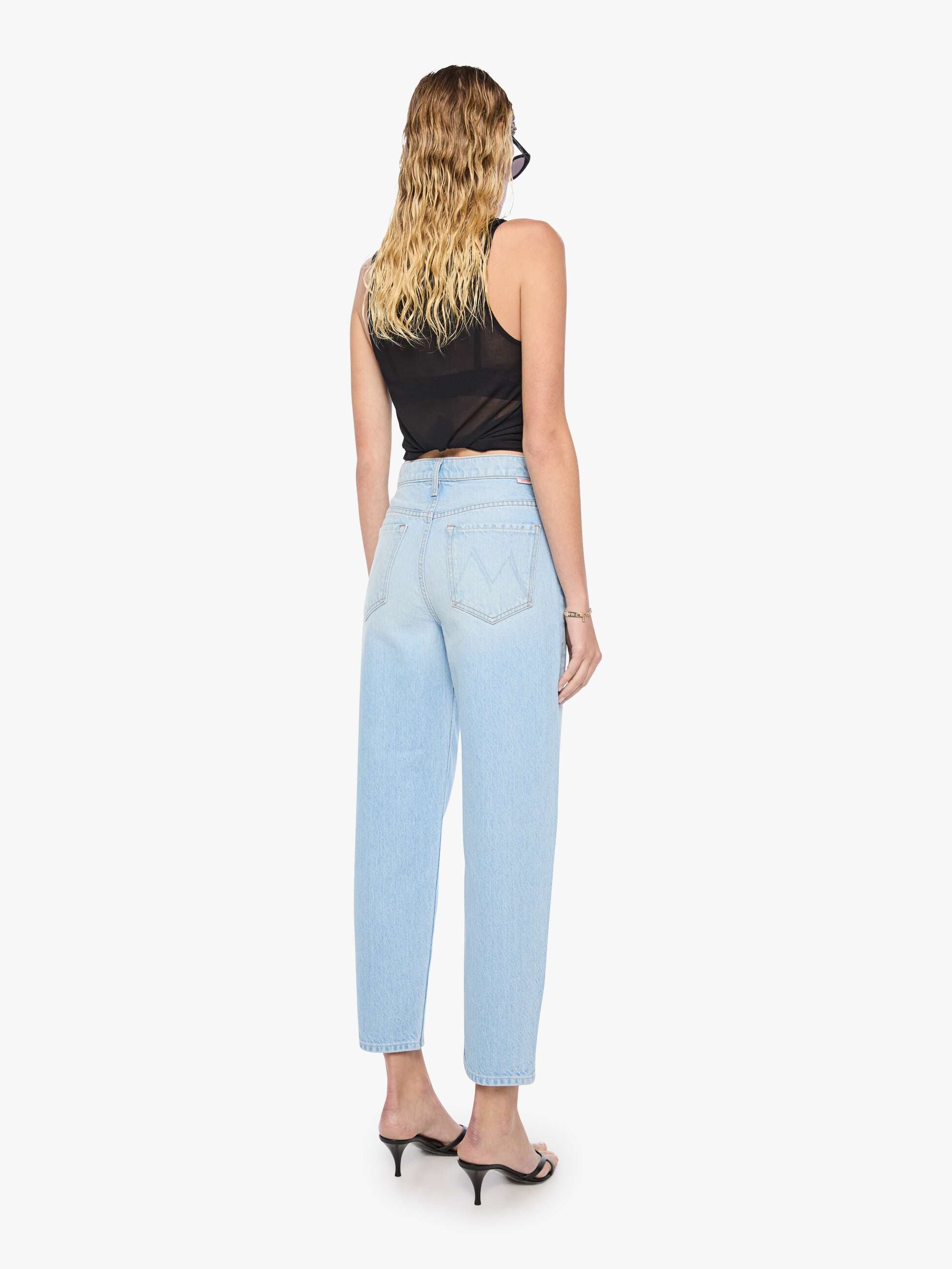 Mother SNACKS Peeler Ankle Jeans Dots Hellblau 27