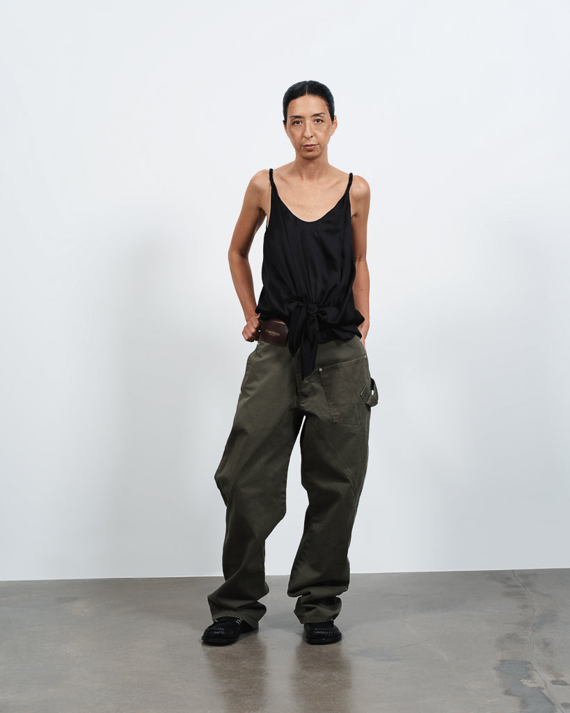 J.W.Anderson Knotted Waist Cami Top Schwarz Seidentop