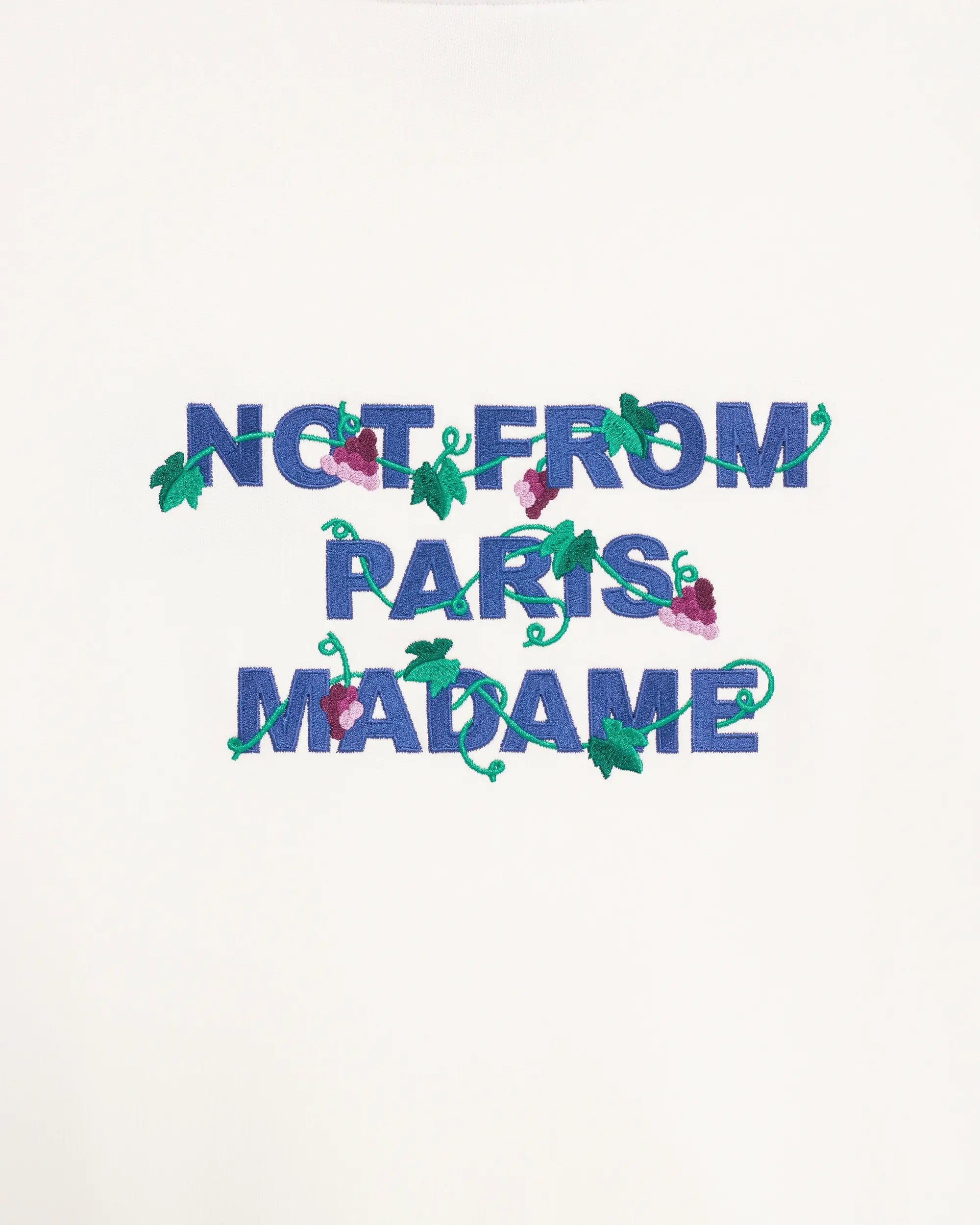 Drôle De Monsieur Vine Embroidered Slogan Hoodie Hoodie off-white