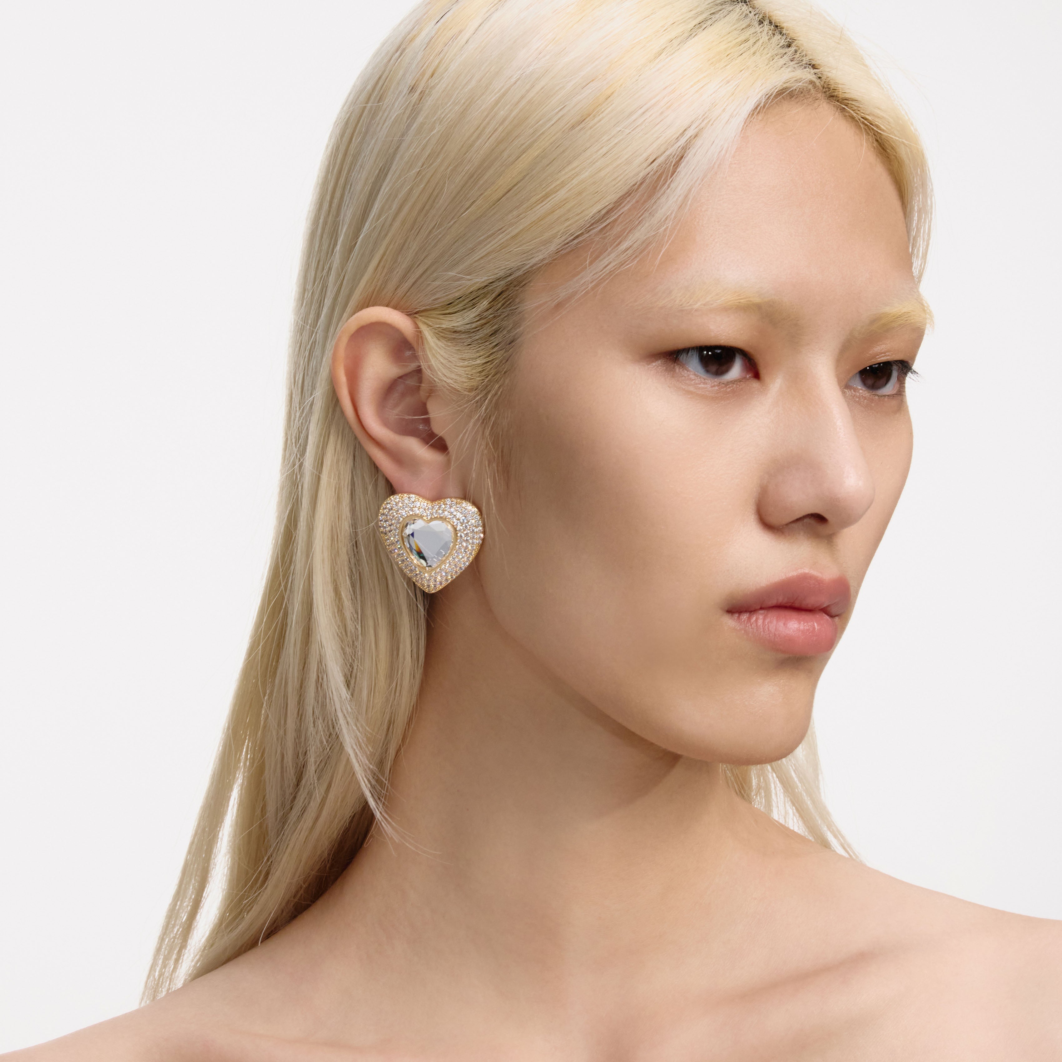 Self Portrait Jewellery Gold Crystal Heart Ohrstecker gold