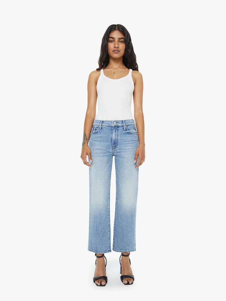 Mother Denim The Lil Kick It Ankle Jeans Hellblau Petite