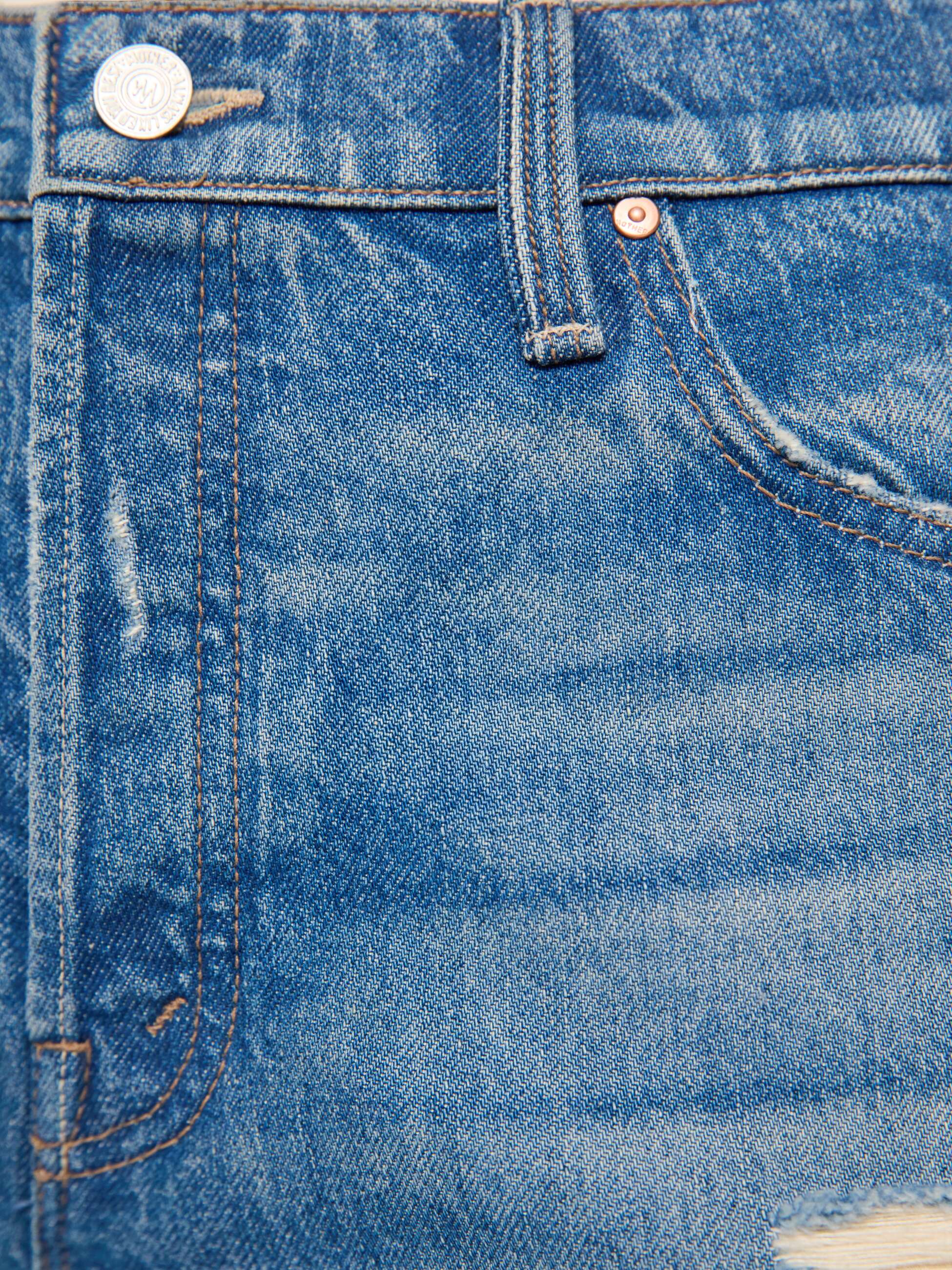 Mother The Rerun Zip Sneak Jeans FYVM Blau Wide Leg