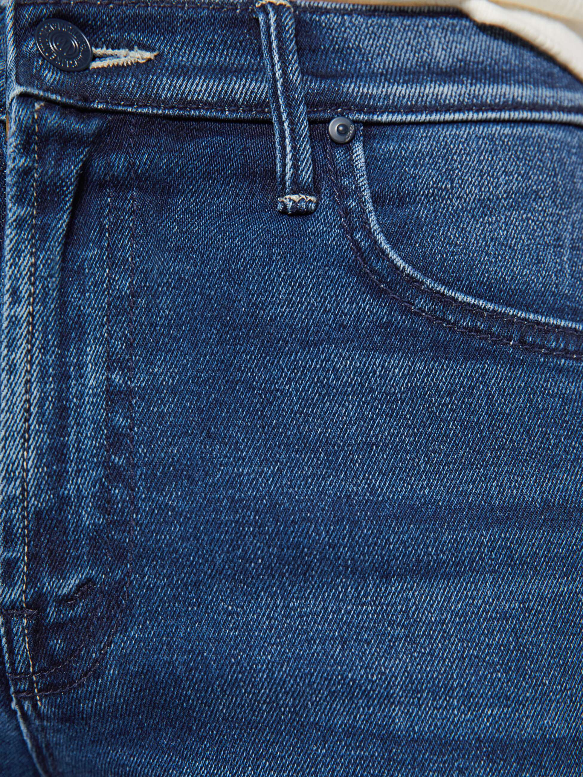 Mother Kick It Jeans Homecoming High Straight Dunkelblau Stretch