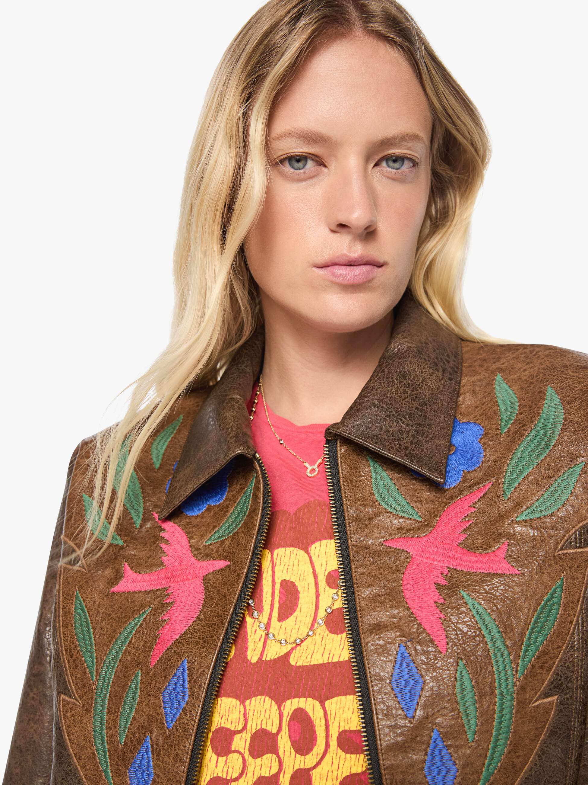 Mother The Open Book Zip Kunstlederjacke Picante Braun XS-XL