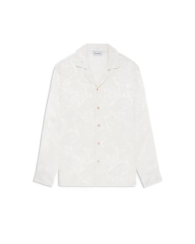 Drôle De Monsieur Jacquard Paisley Hemd Langarm Hellbeige