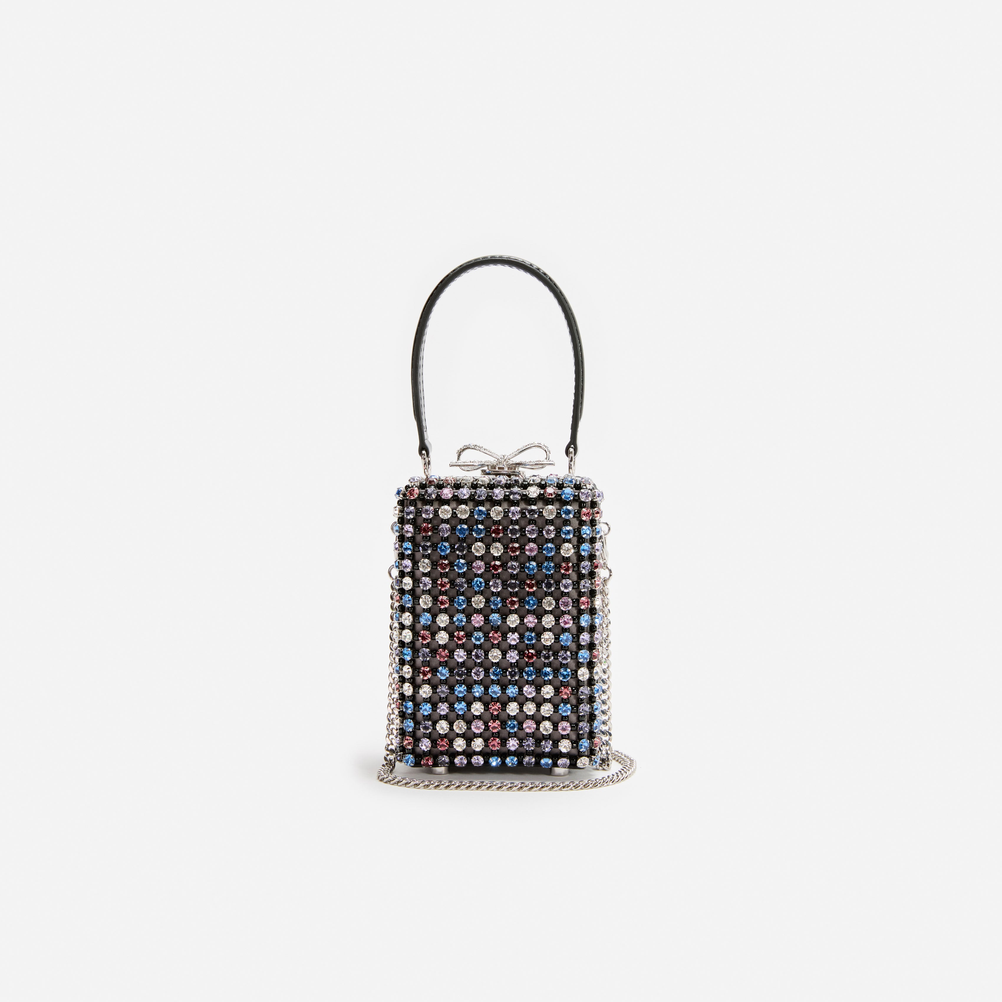 Self Portrait Handbags Multi Crystal Chainmail Micro Bag Multi