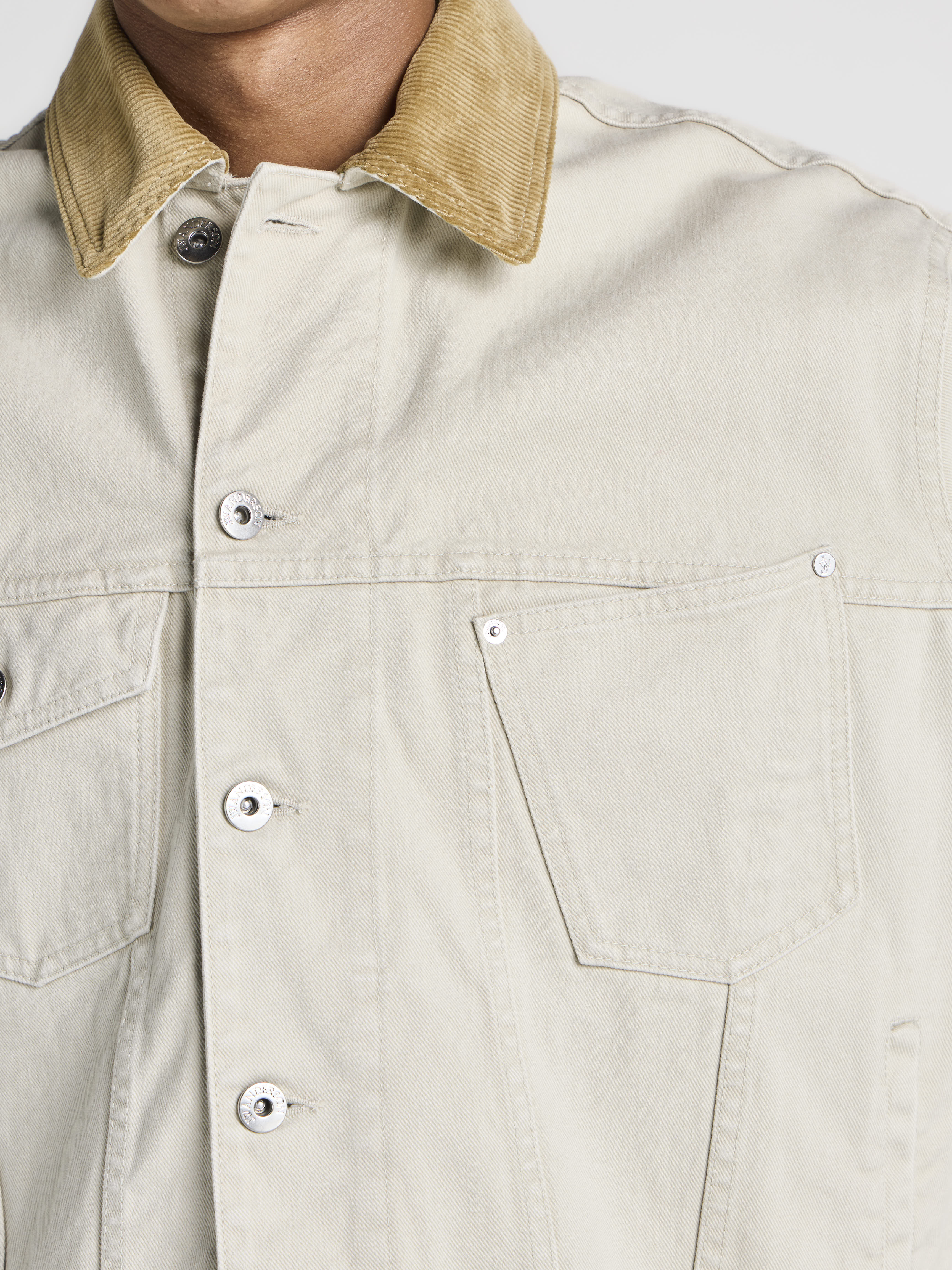 J.W.Anderson Corduroy Collar Jeansjacke Ecru