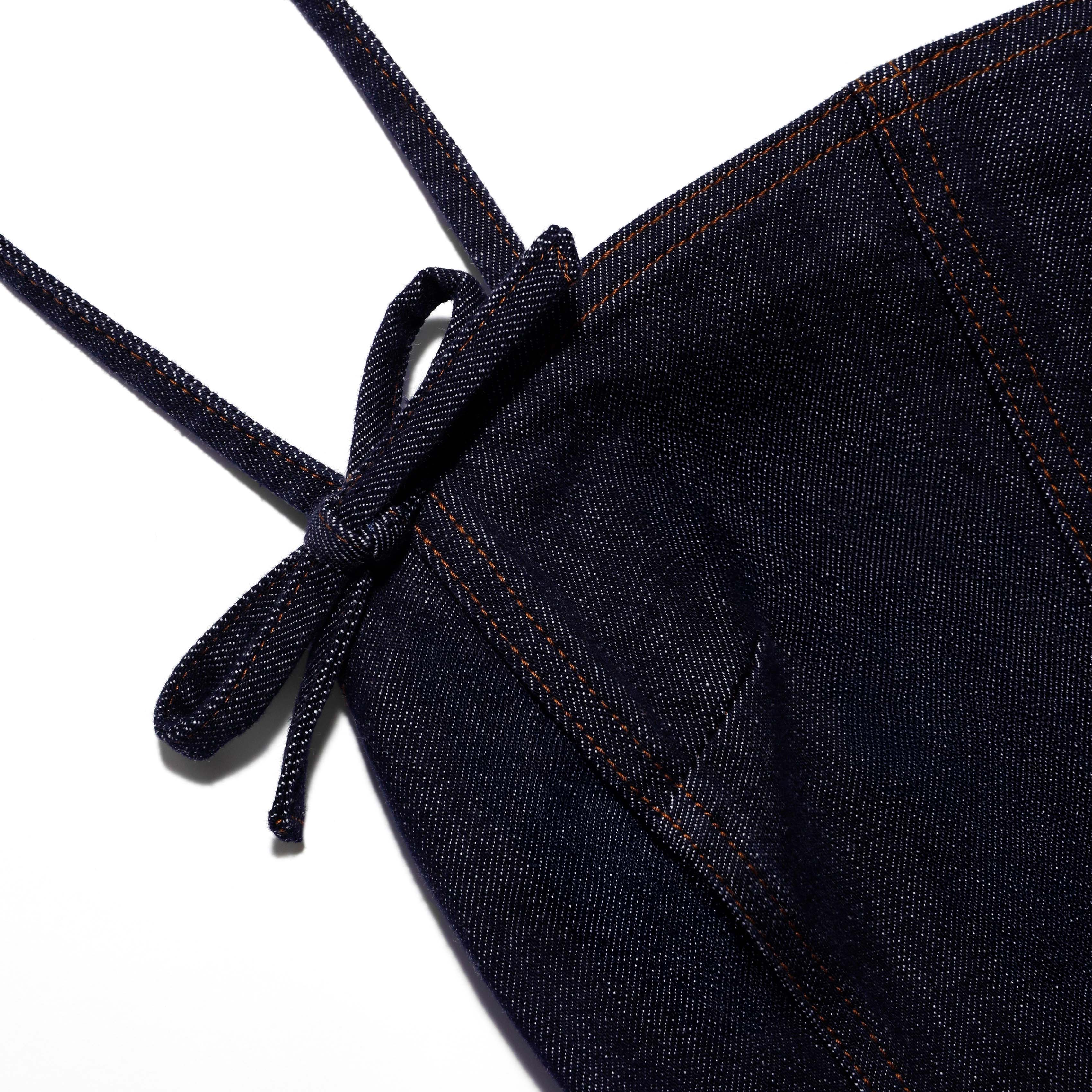 Self Portrait Indigo Denim Bow Playsuit Jeans-Overall Blau