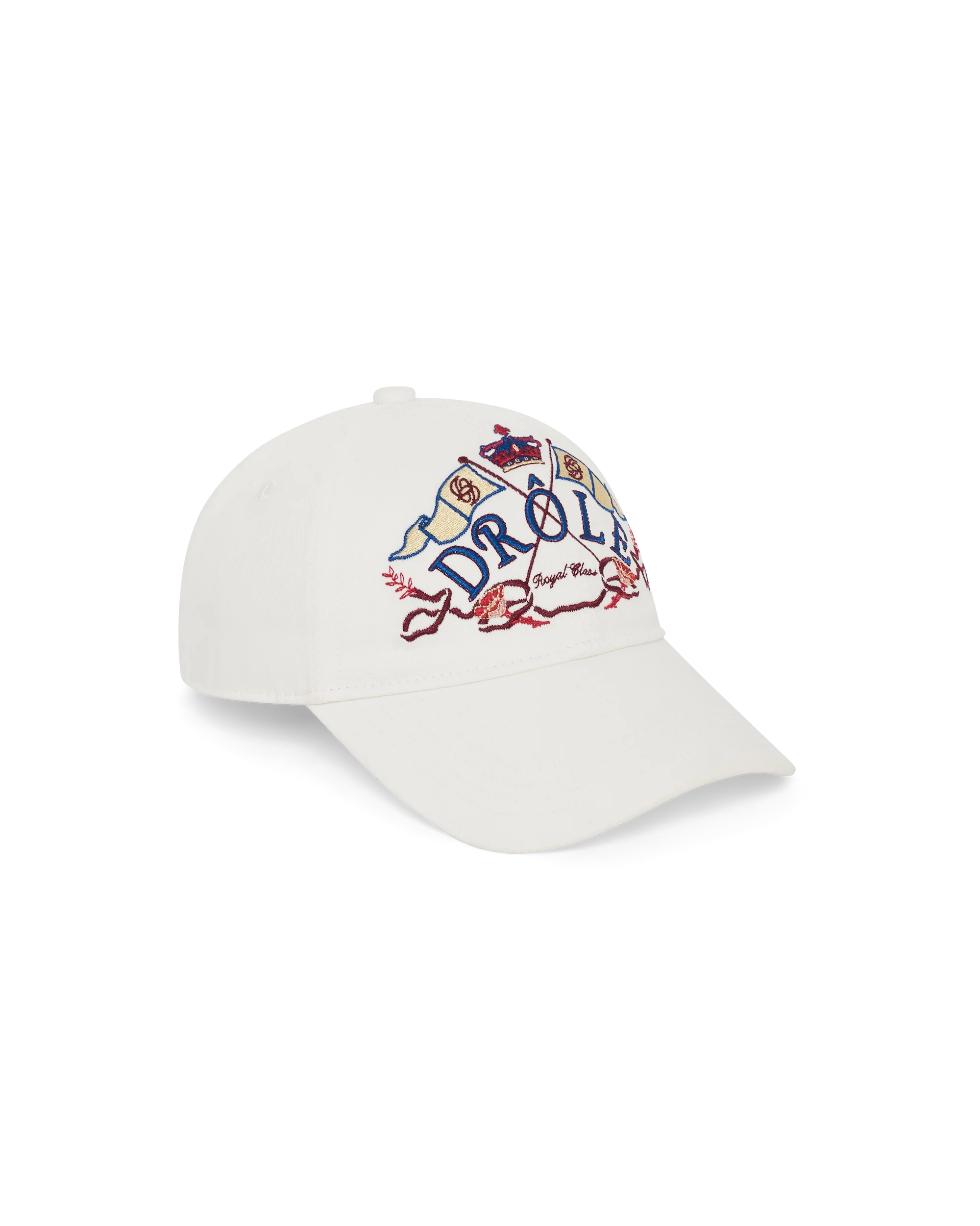 Drôle De Monsieur Drole Crest Embroidered Cap Kappe Weiß Baumwolle