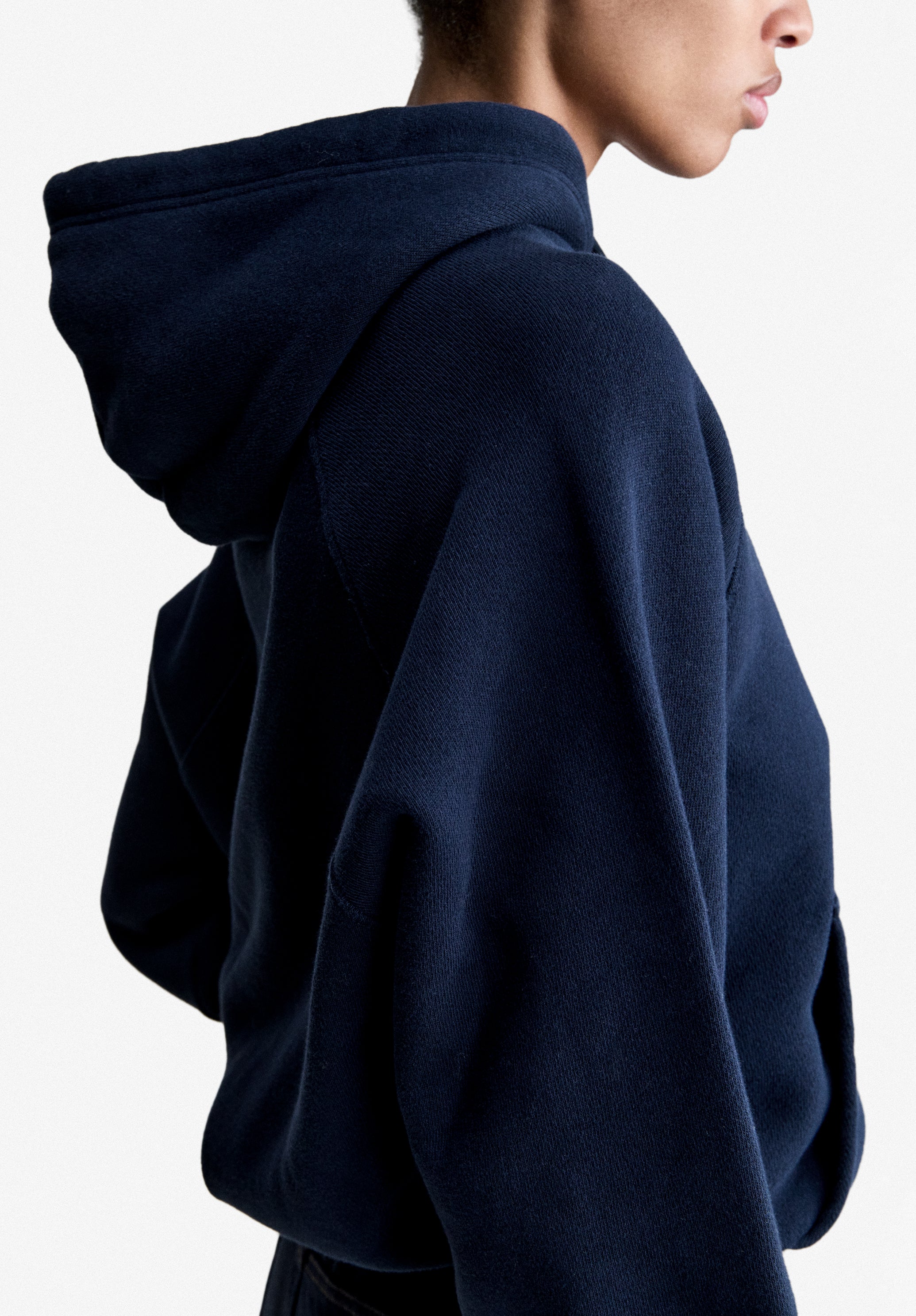 A.P.C. marineblauer Hoodie Bio-Baumwolle Raglan