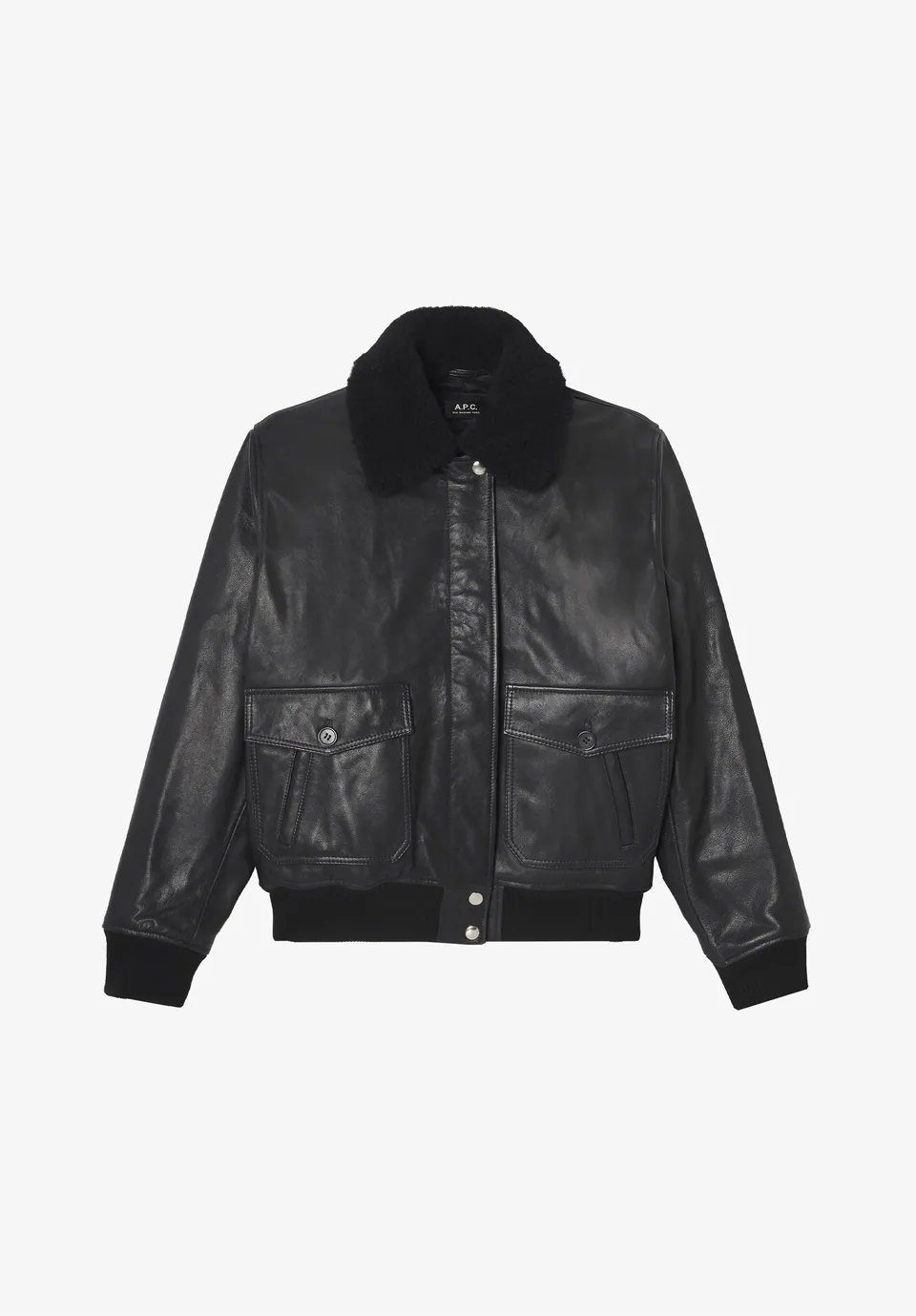 A.P.C. Mantel Schwarz Wolle Knöchellang Weit