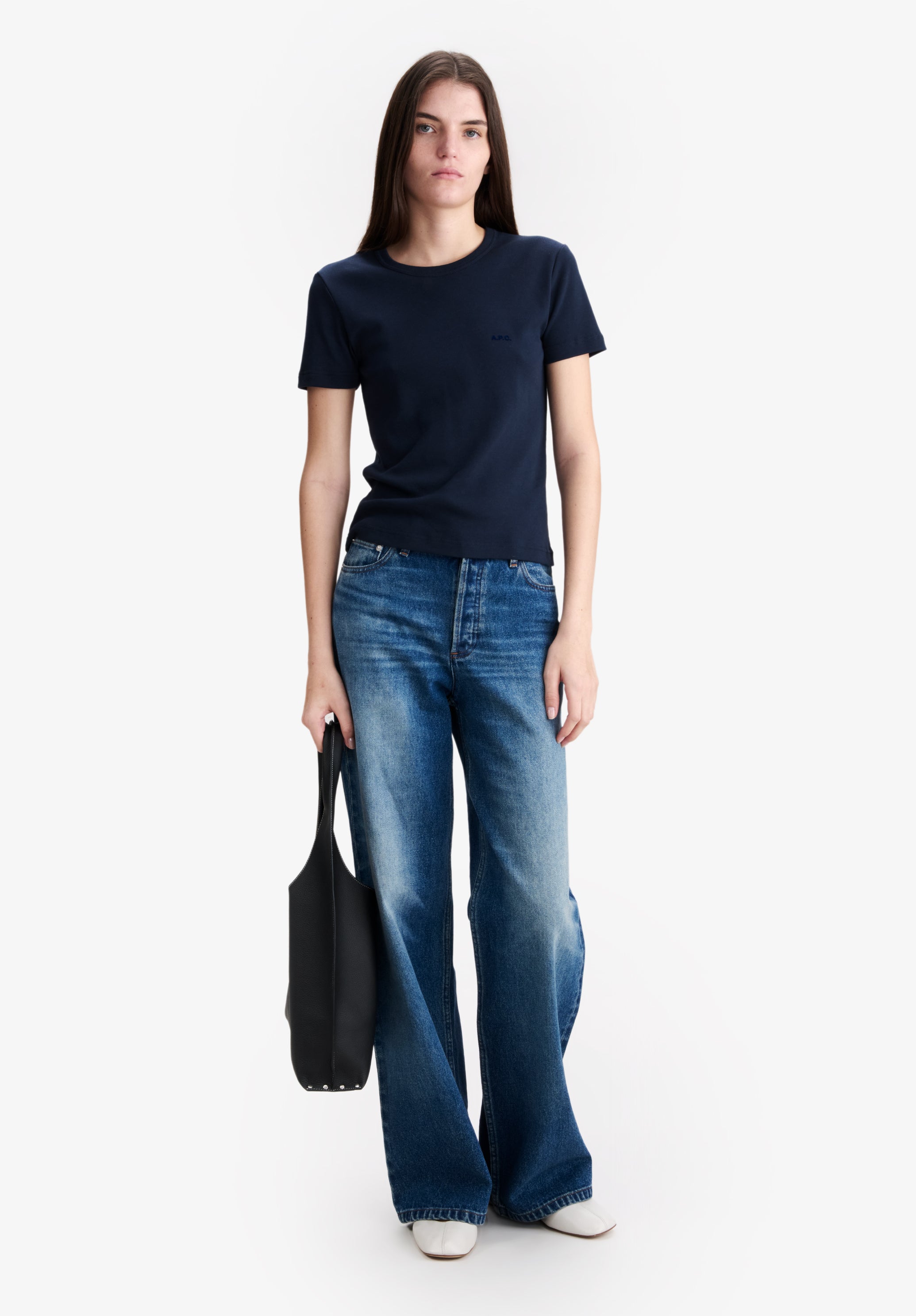 A.P.C. T-Shirt Bio-Baumwolle marineblau Gr. M