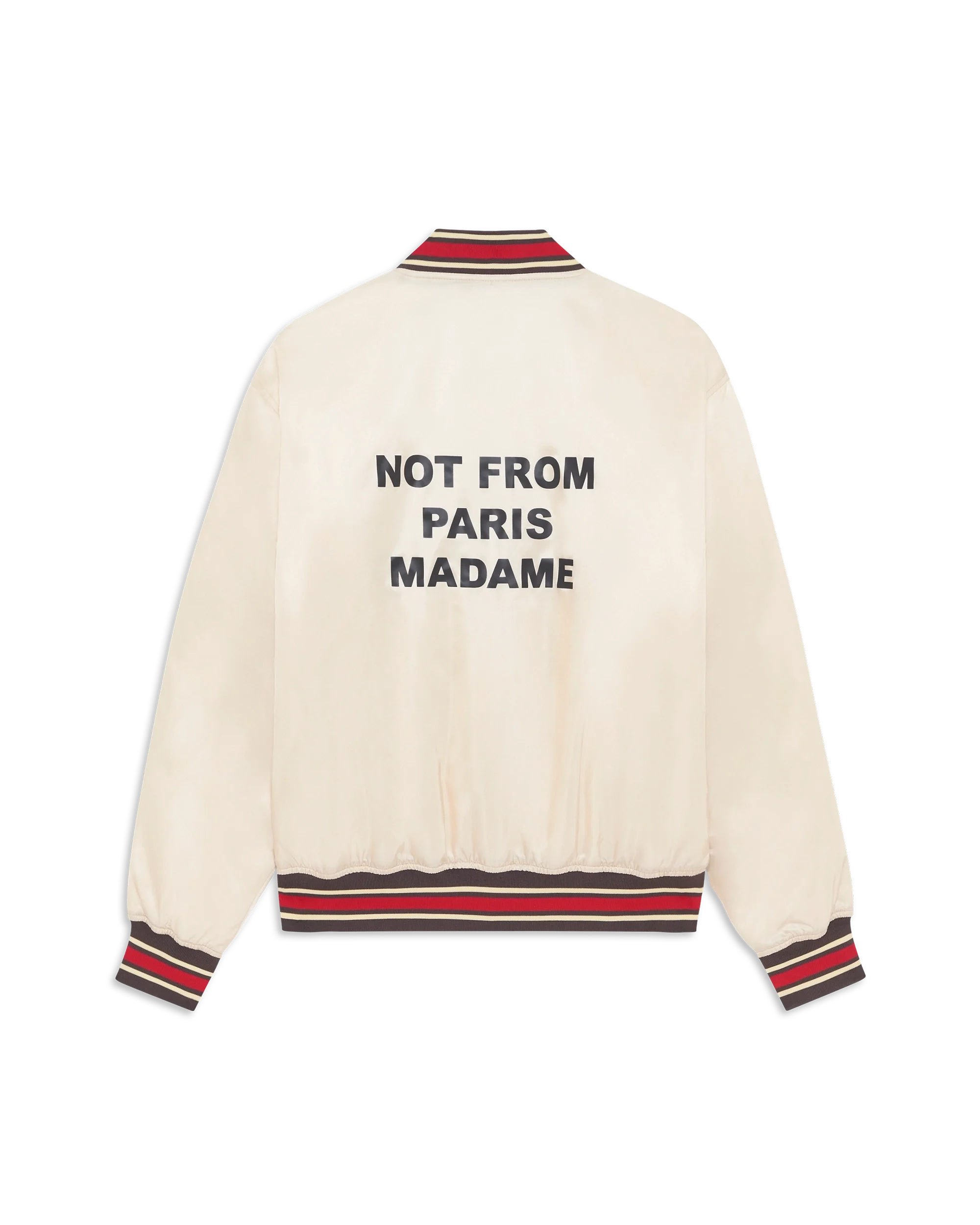 Drôle De Monsieur Slogan Nylon Bomber Blouson Off White