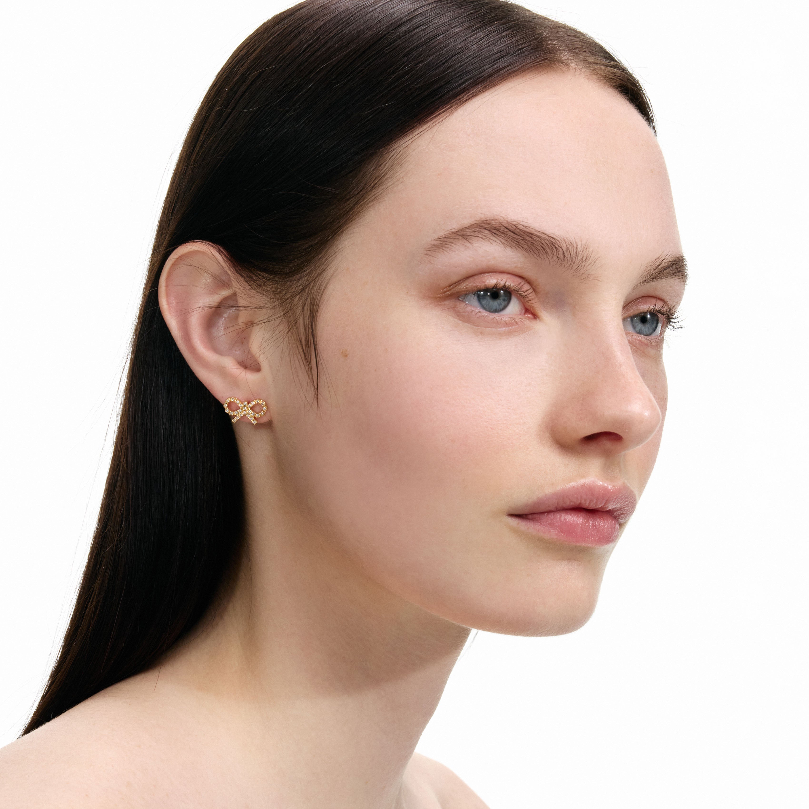 Self Portrait Jewellery Micro Gold Bow Ohrringe Gold Schleife