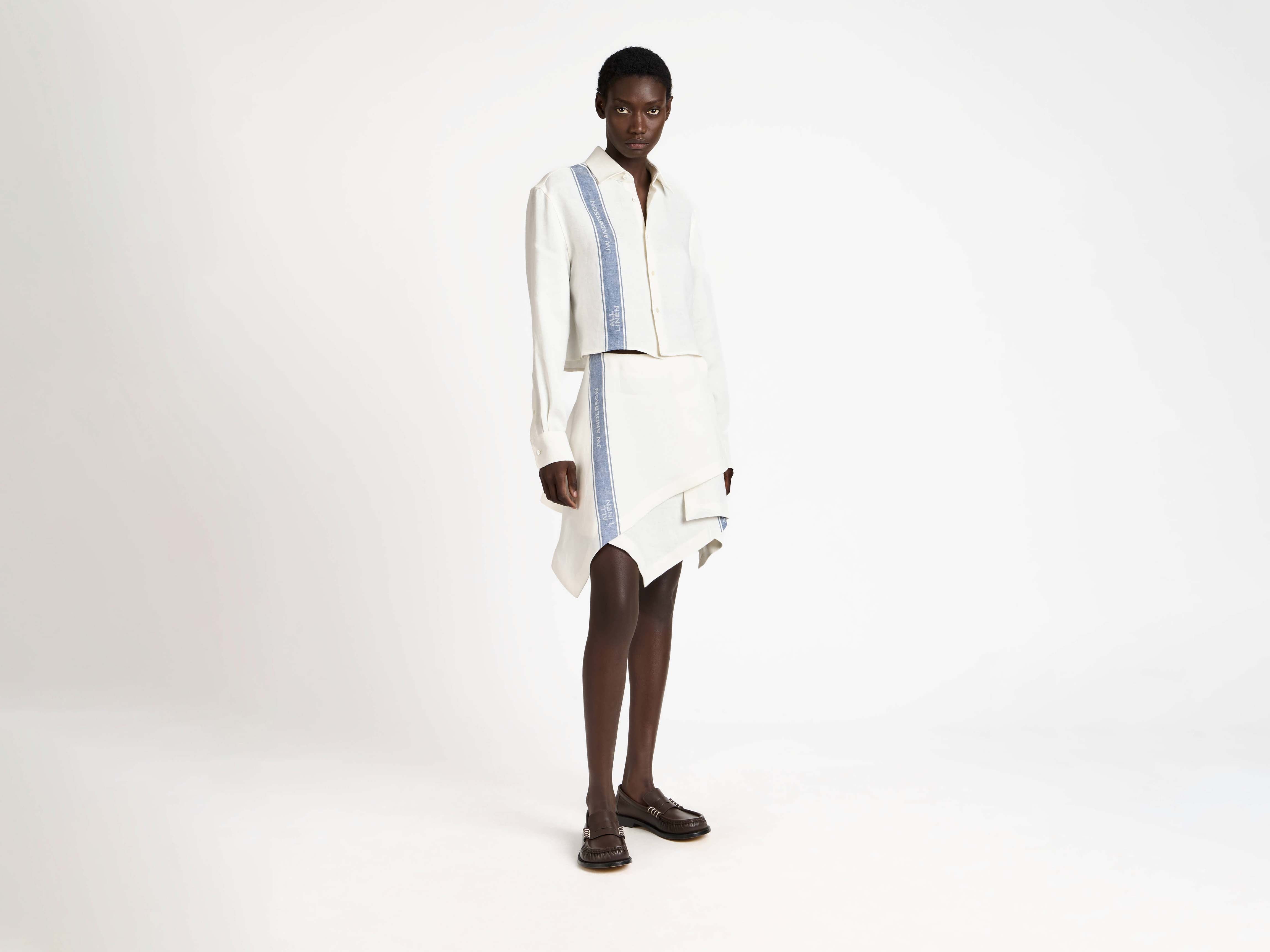 J.W. Anderson Panel Rock Damen off-white blau Leinen