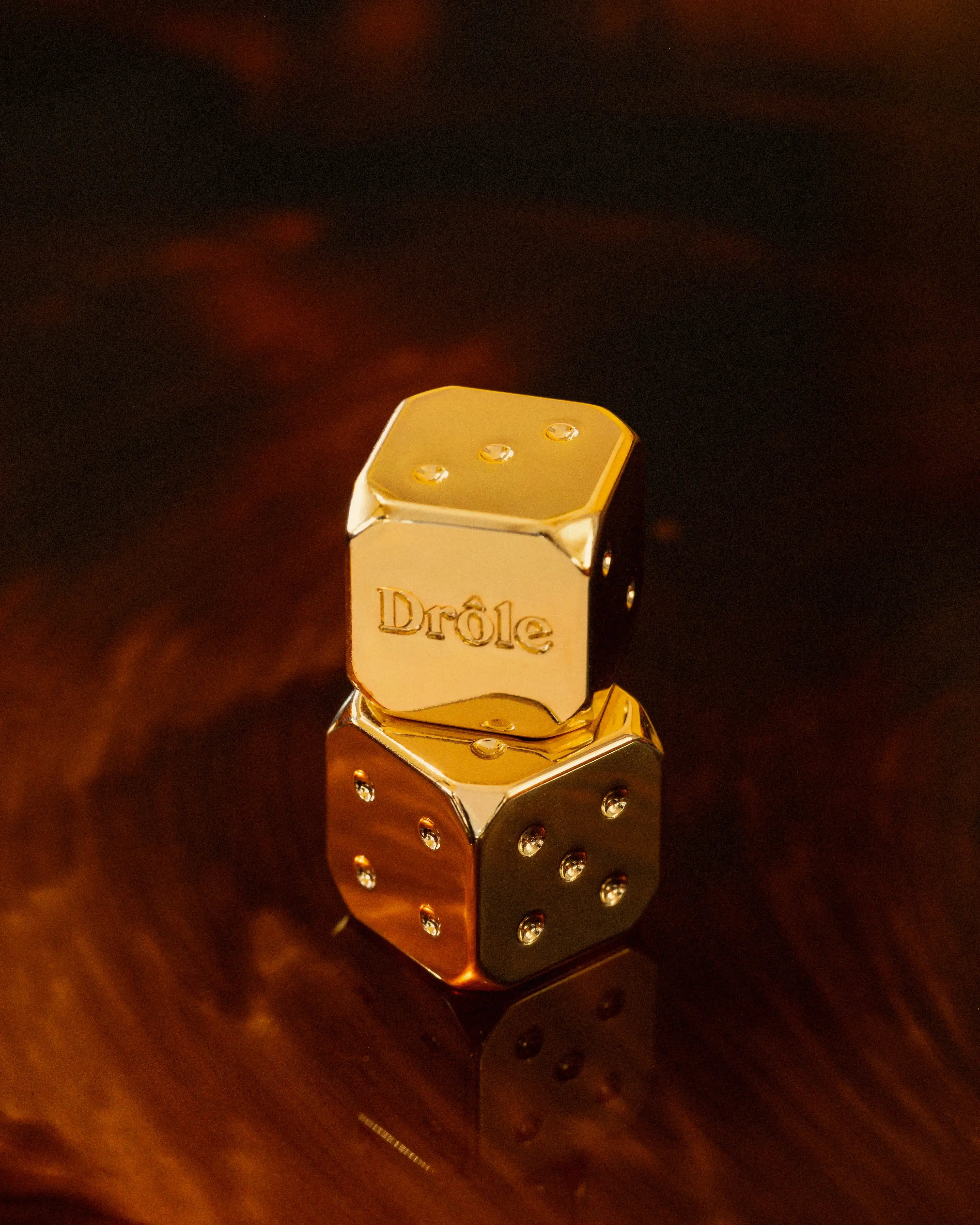Drôle De Monsieur Les Dés Drôle Würfelset Leder gold