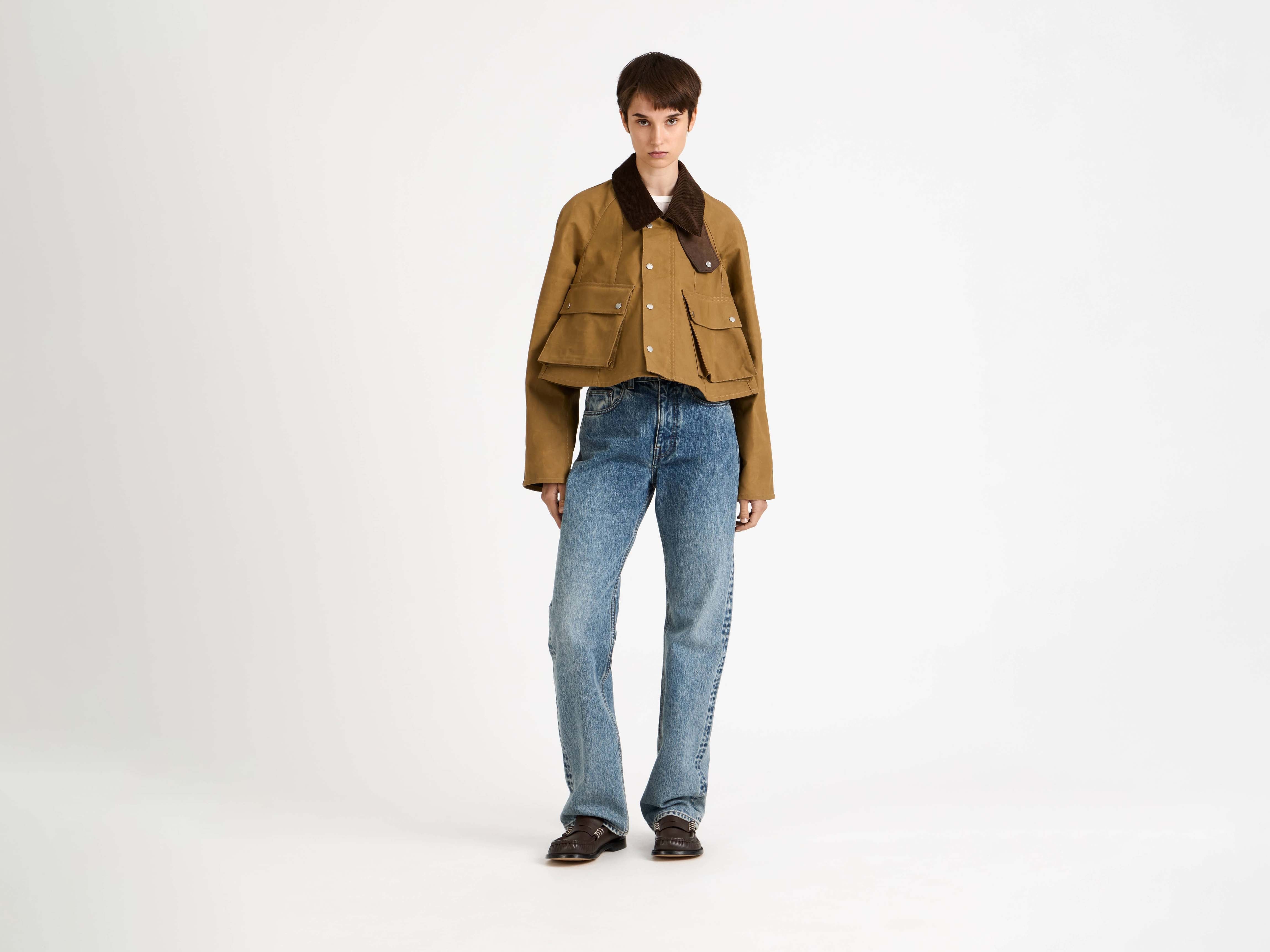 J.W. Anderson Barn Jacket Biscuit Wachs Baumwolle Cropped