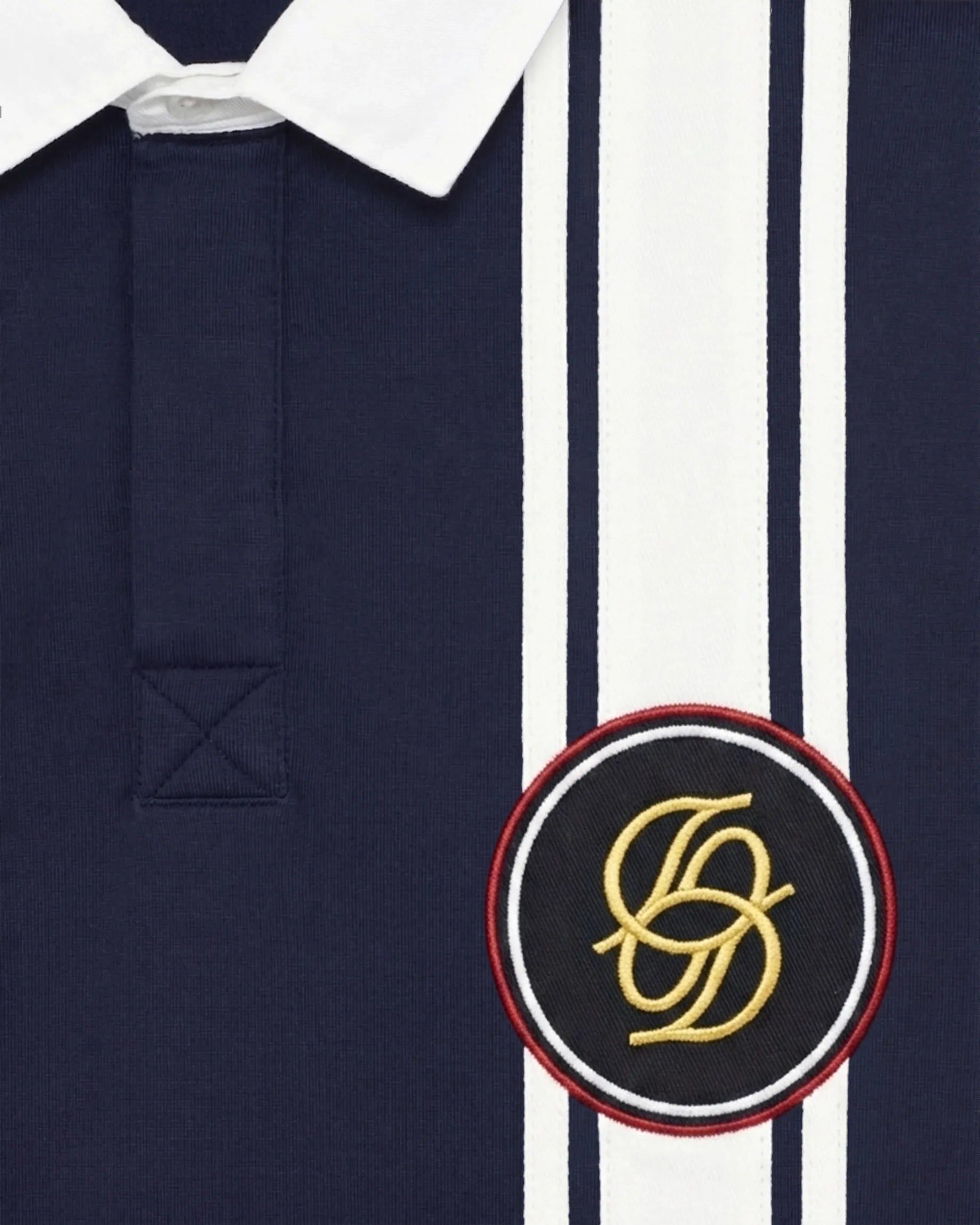 Drôle De Monsieur D Mirror Racing Langarm Polo Navy Baumwolle