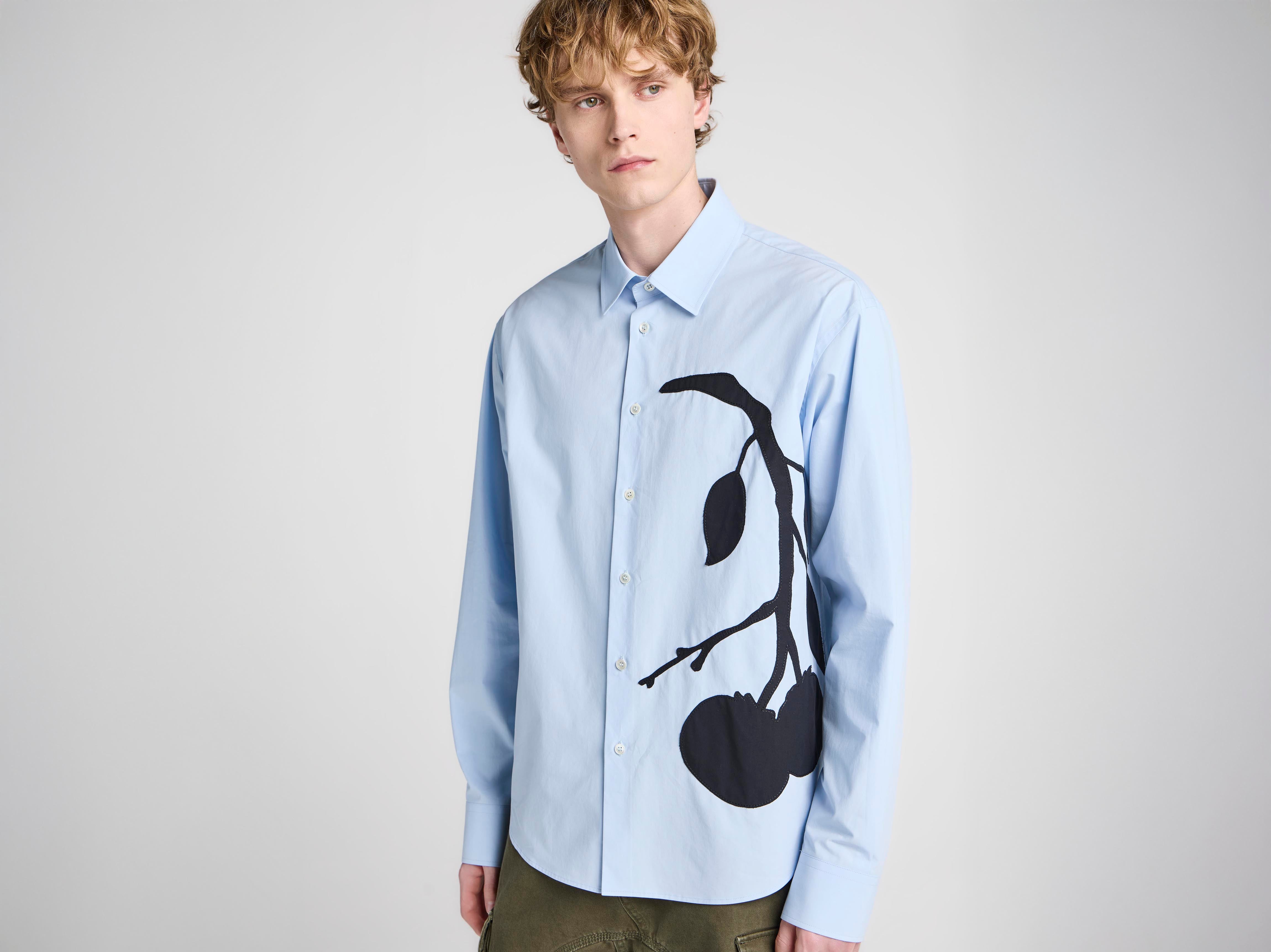 J.W.Anderson Persimmon Applique Shirt Hemd hellblau Baumwolle