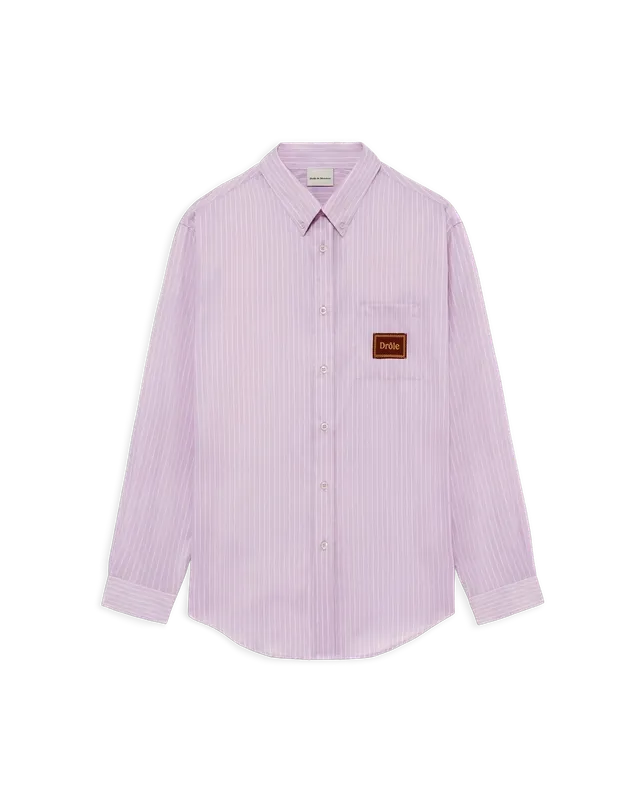 Drôle De Monsieur Chemise Rayée Hemd lavendel Baumwolle
