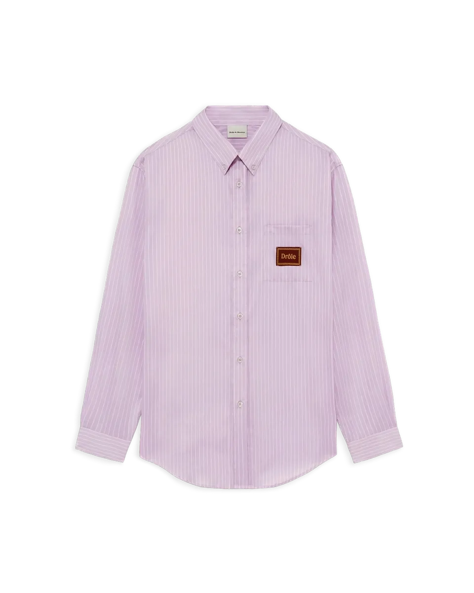 Drôle De Monsieur Chemise Rayée Hemd lavendel Baumwolle