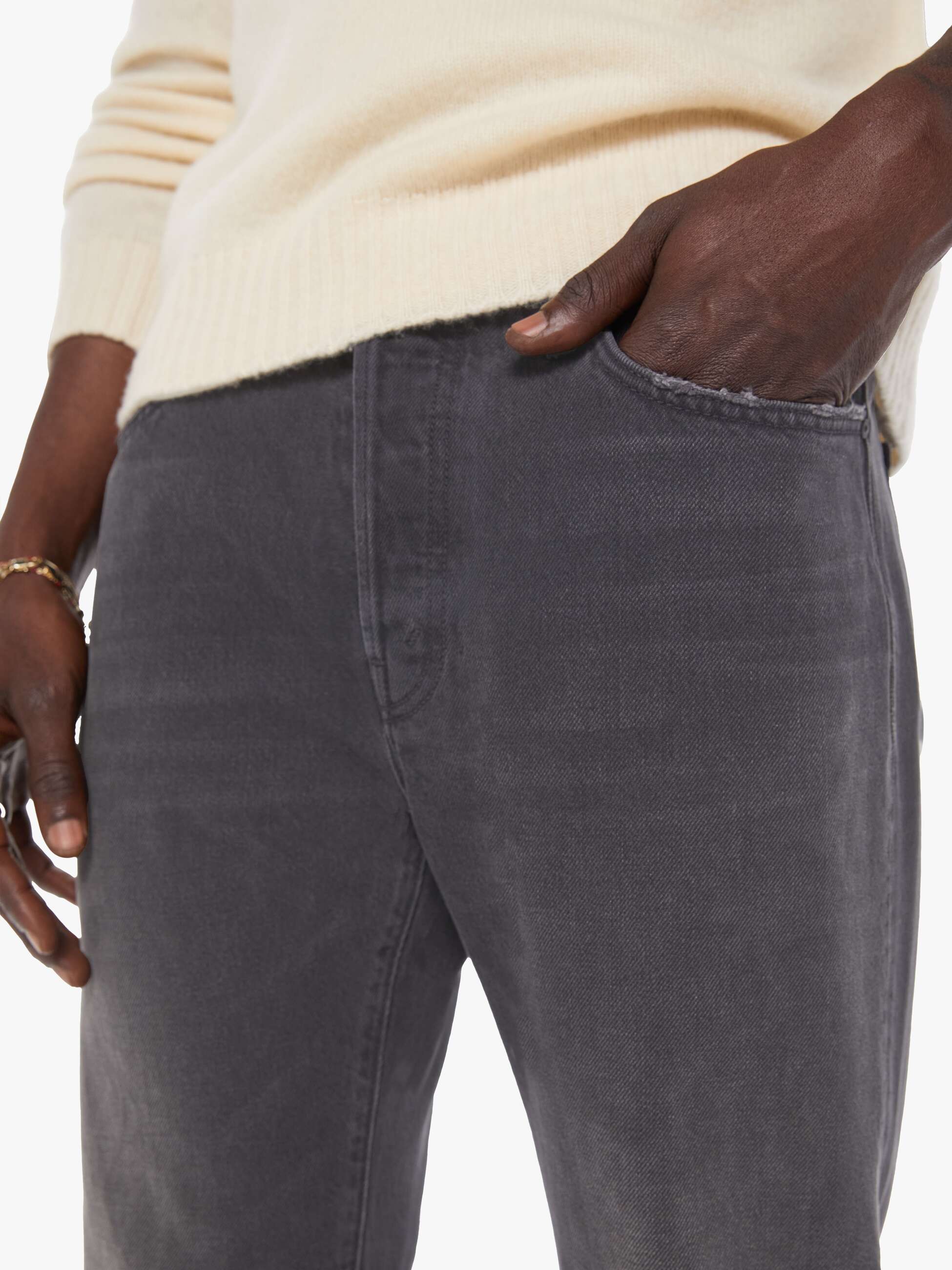 Mother The Mega Neat Straight Jeans Taken For Granite Grau